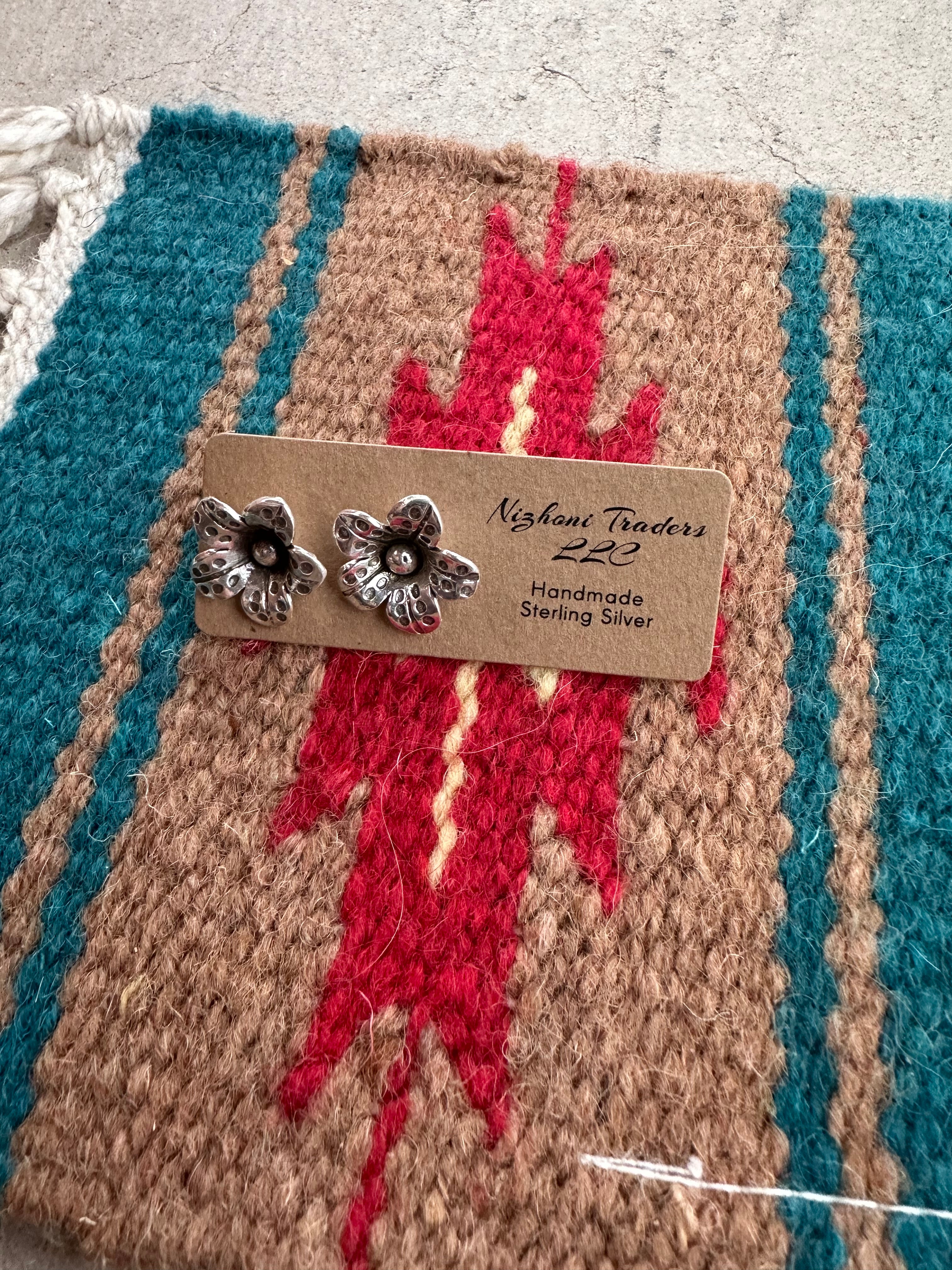 Blossom Brilliance Handmade Sterling Silver Flower Post Earrings