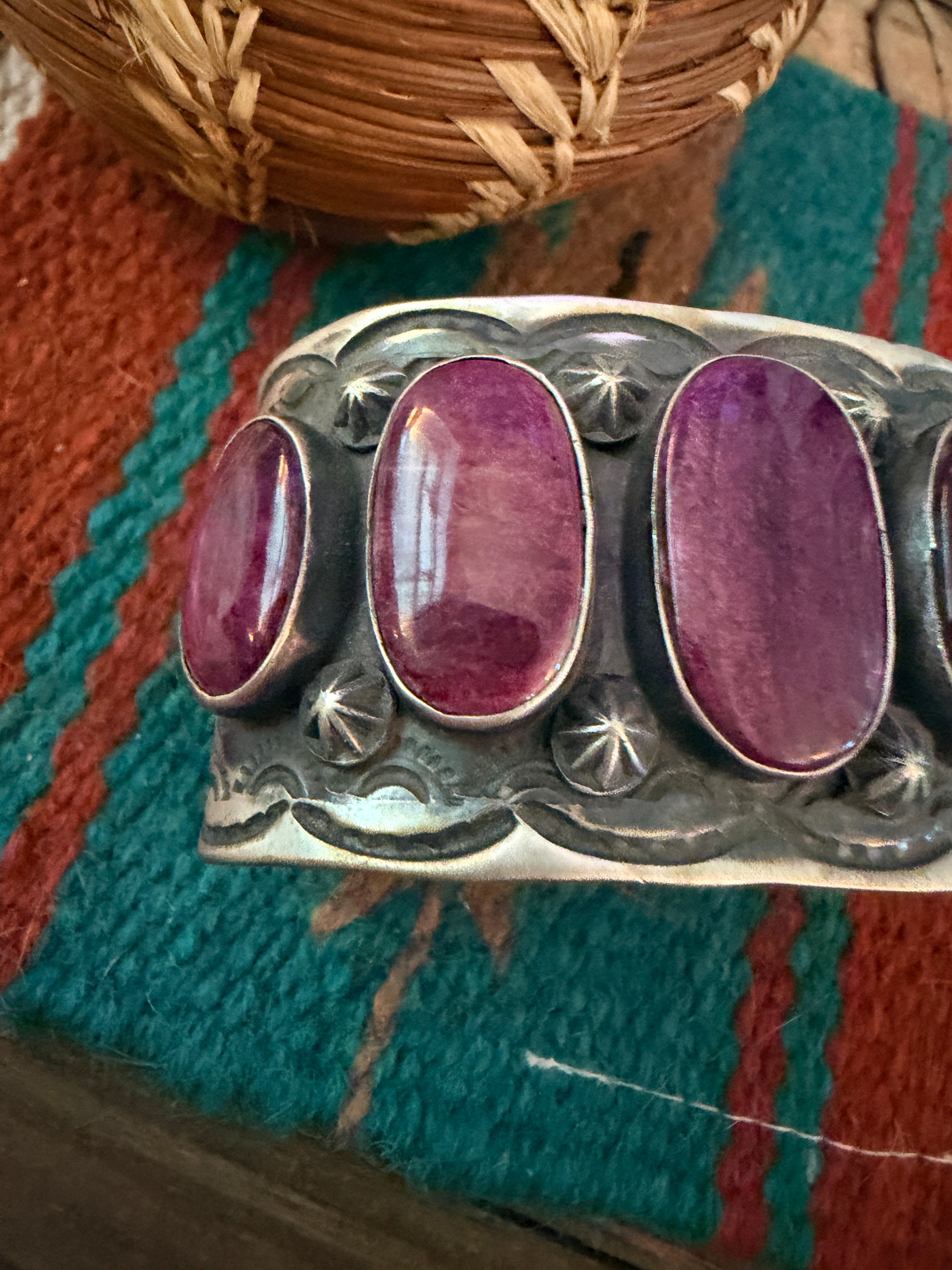 Handcrafted Purple Spiny & Sterling Silver Cuff Bracelet by Chimney Butte