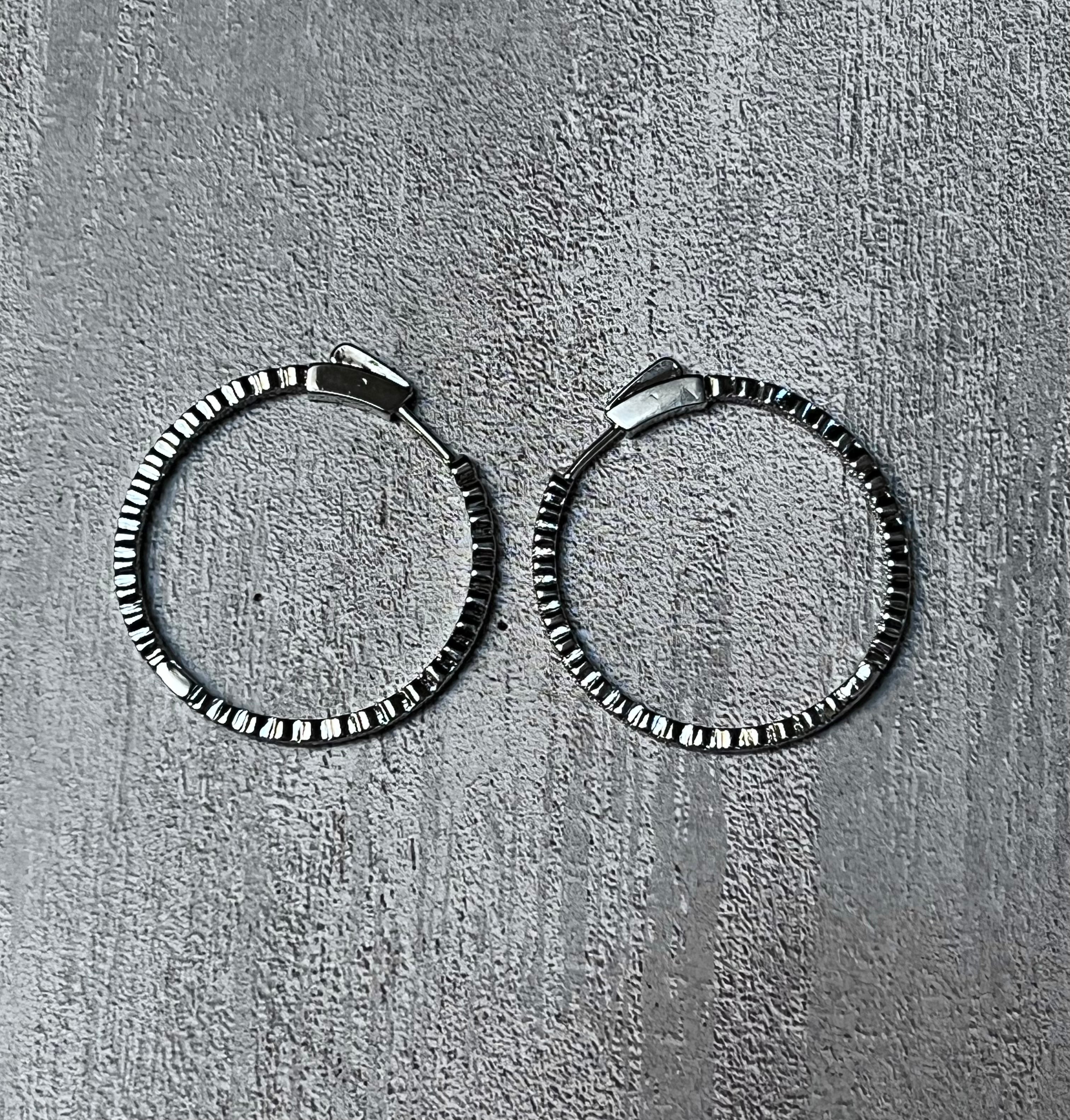 Silver Plated CZ Hoop Earrings