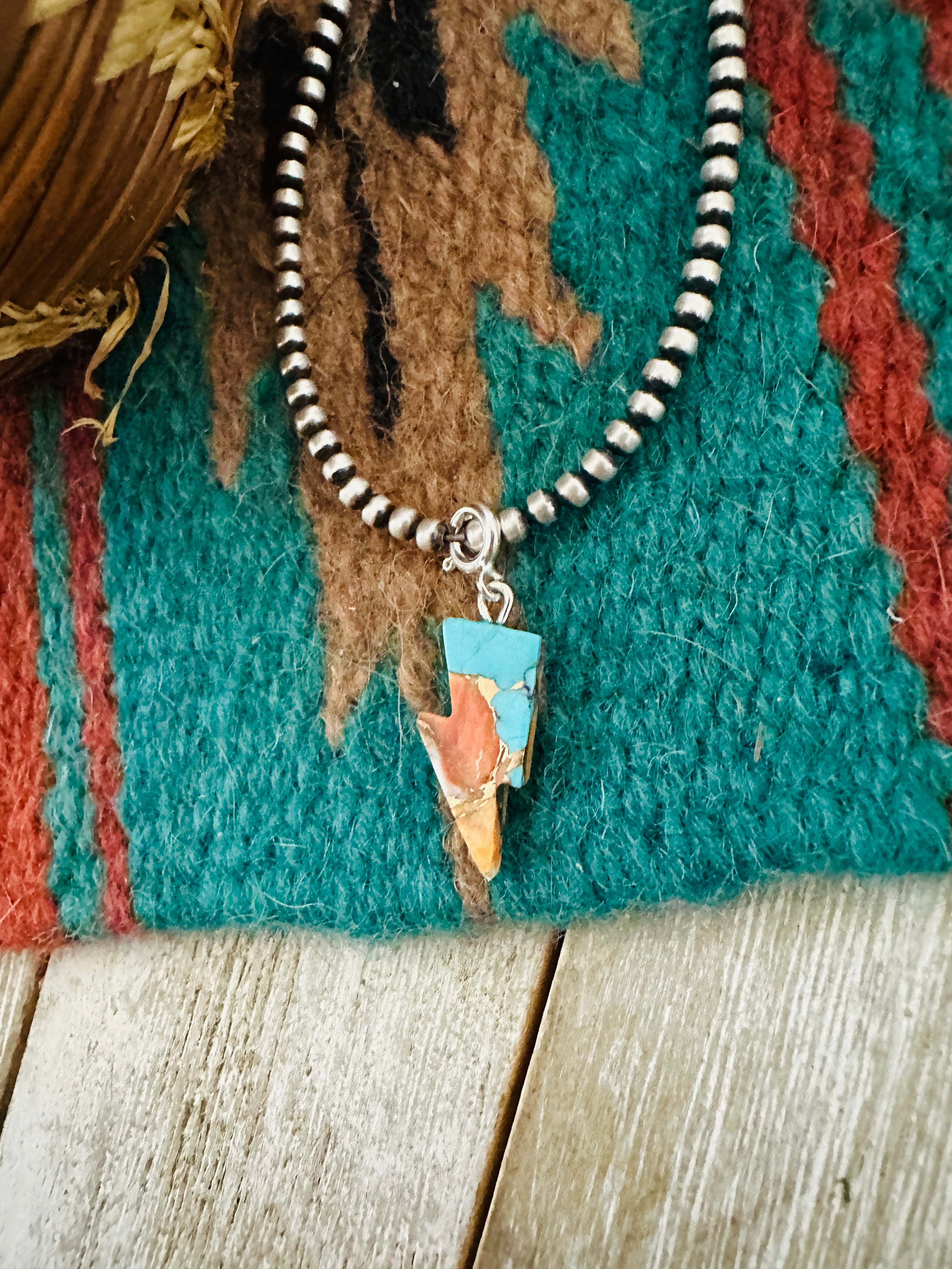 Handcrafted & Hand Carved Spice Lightning Bolt Charm