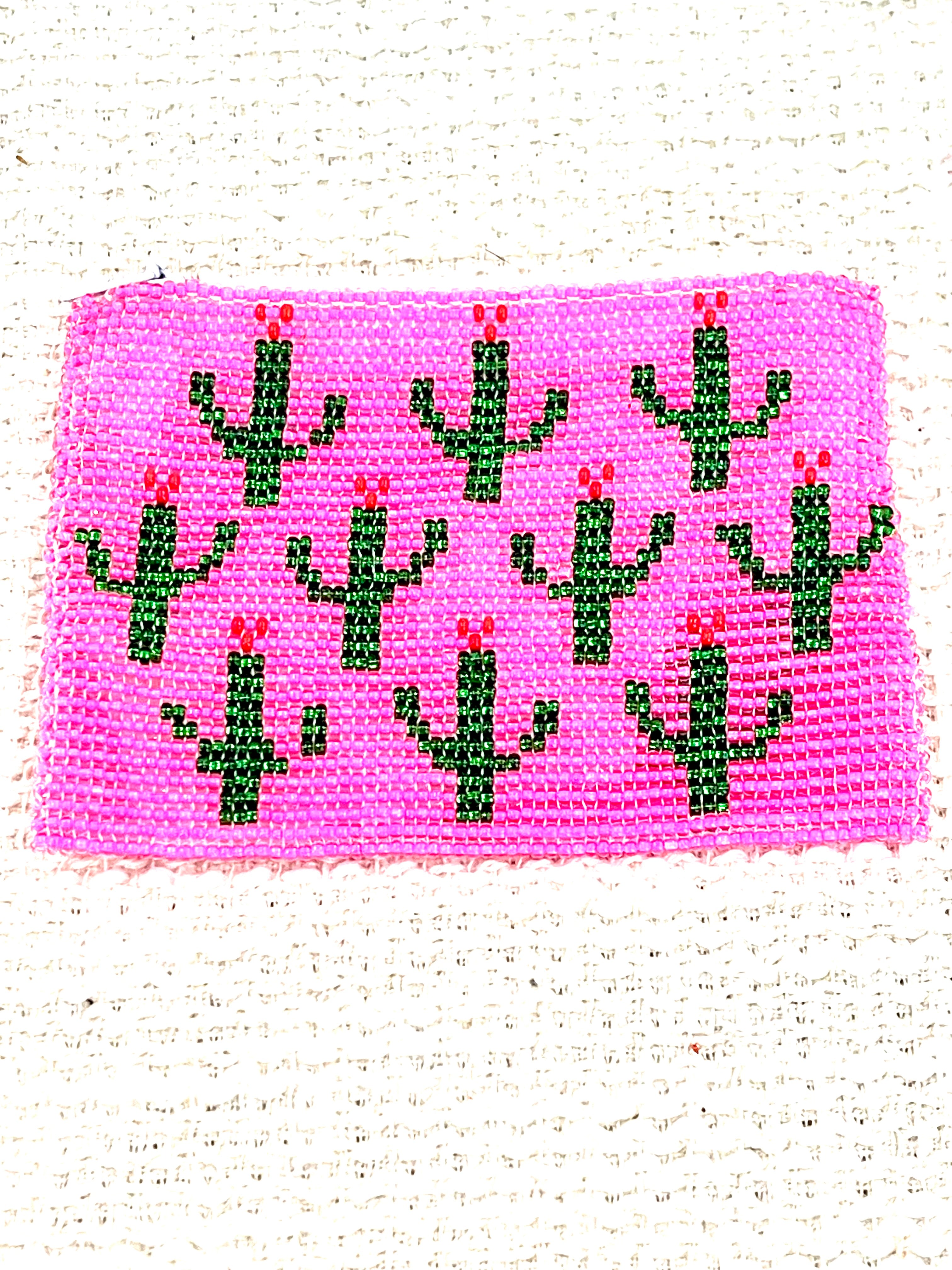 Handmade Beaded Saguaro Cactus Coin Purse