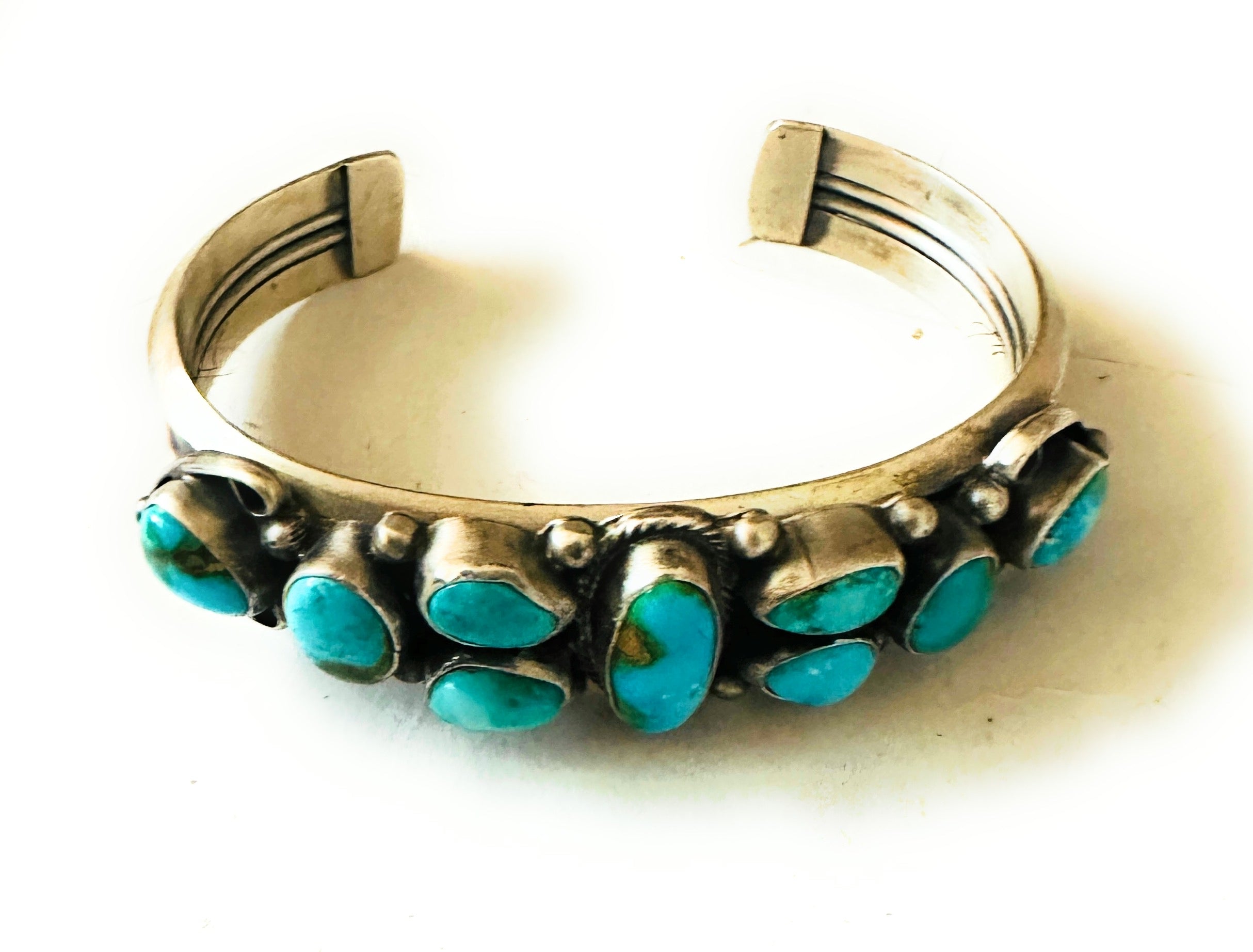 Handcrafted Sonoran Mountain Turquoise & Sterling Silver Cuff Bracelet