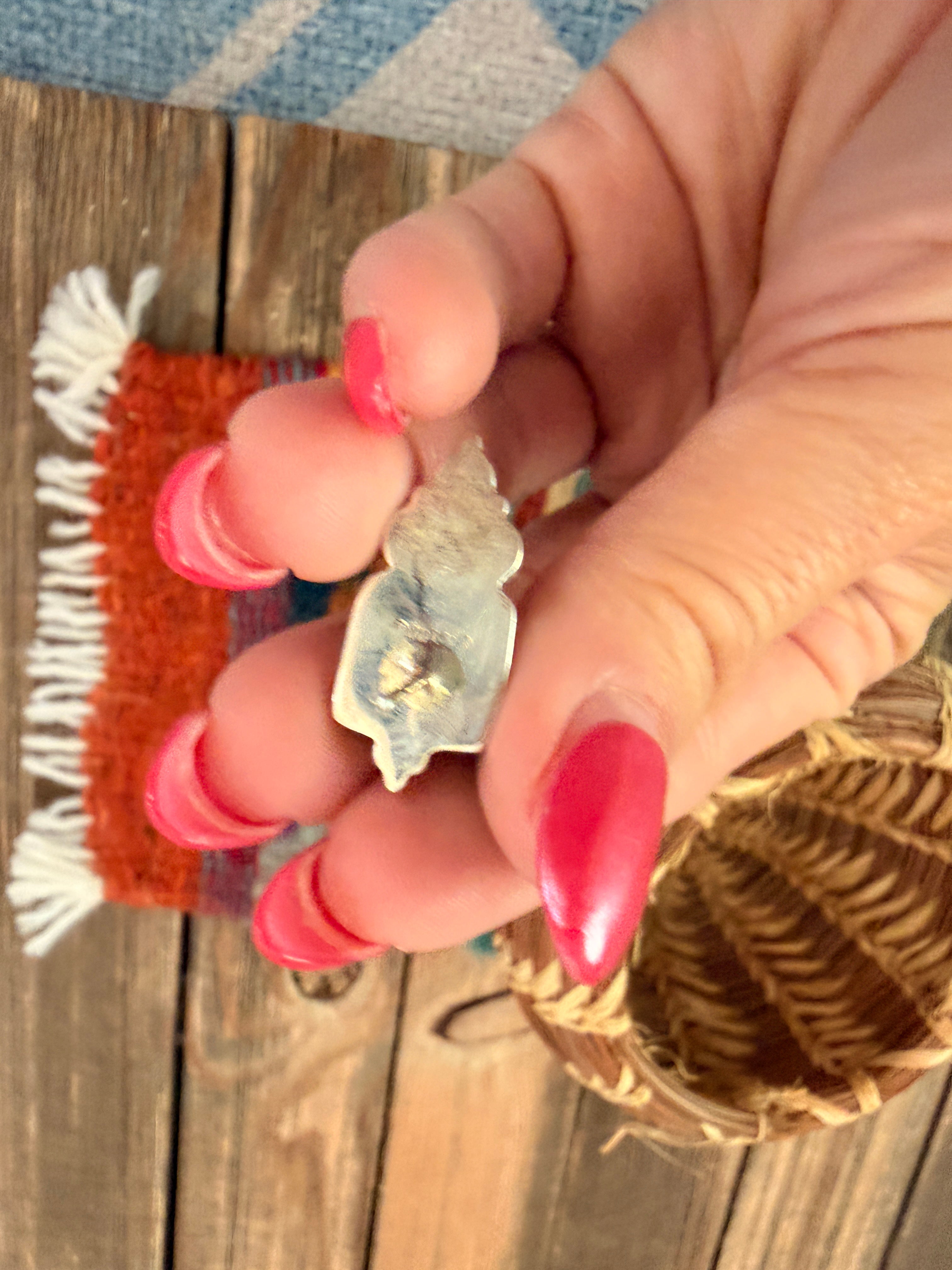 Handcrafted Lapis, Coral & Sterling Silver Dangle Earrings