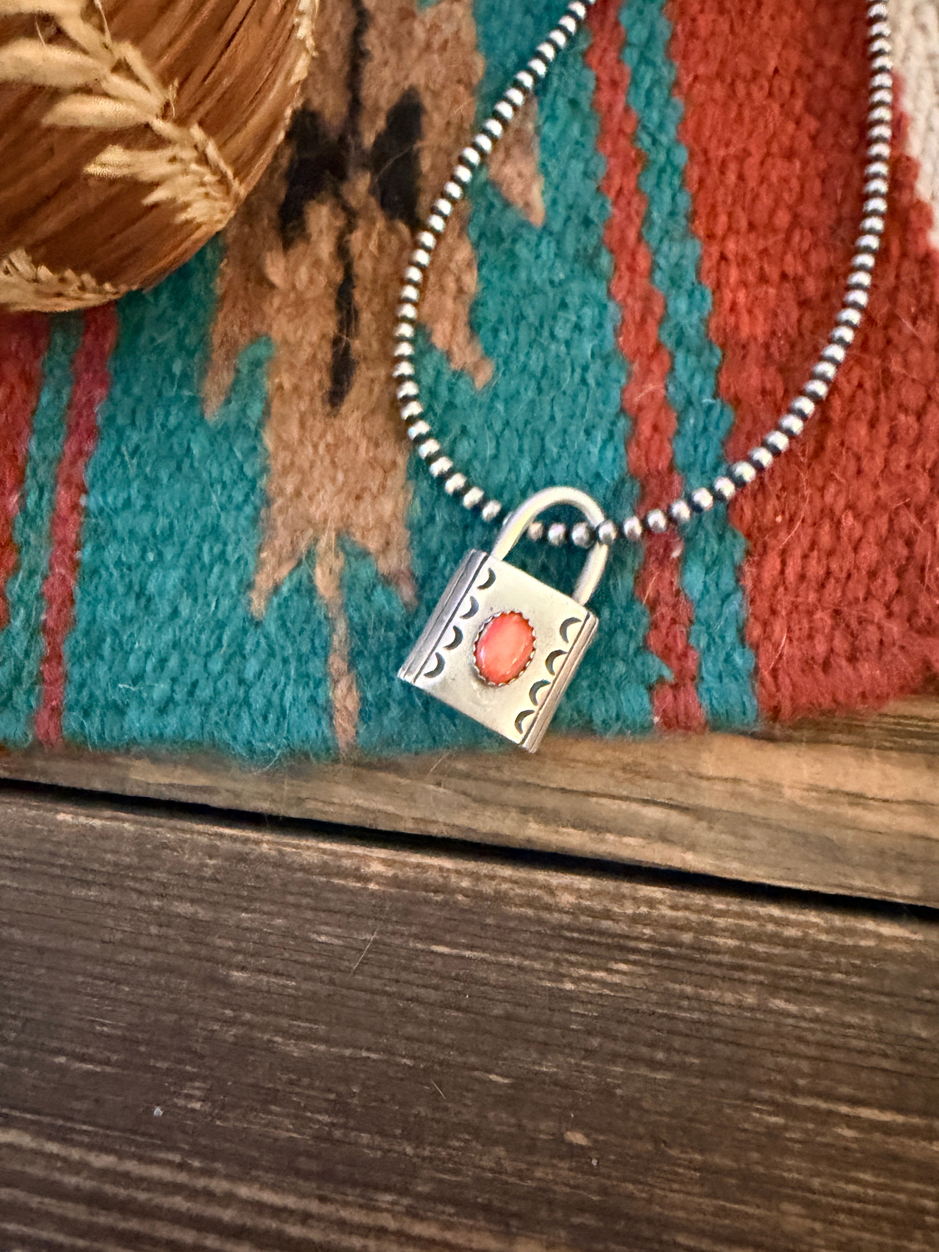 Handcrafted Sterling Silver & Spiny Oyster Locket Pendant