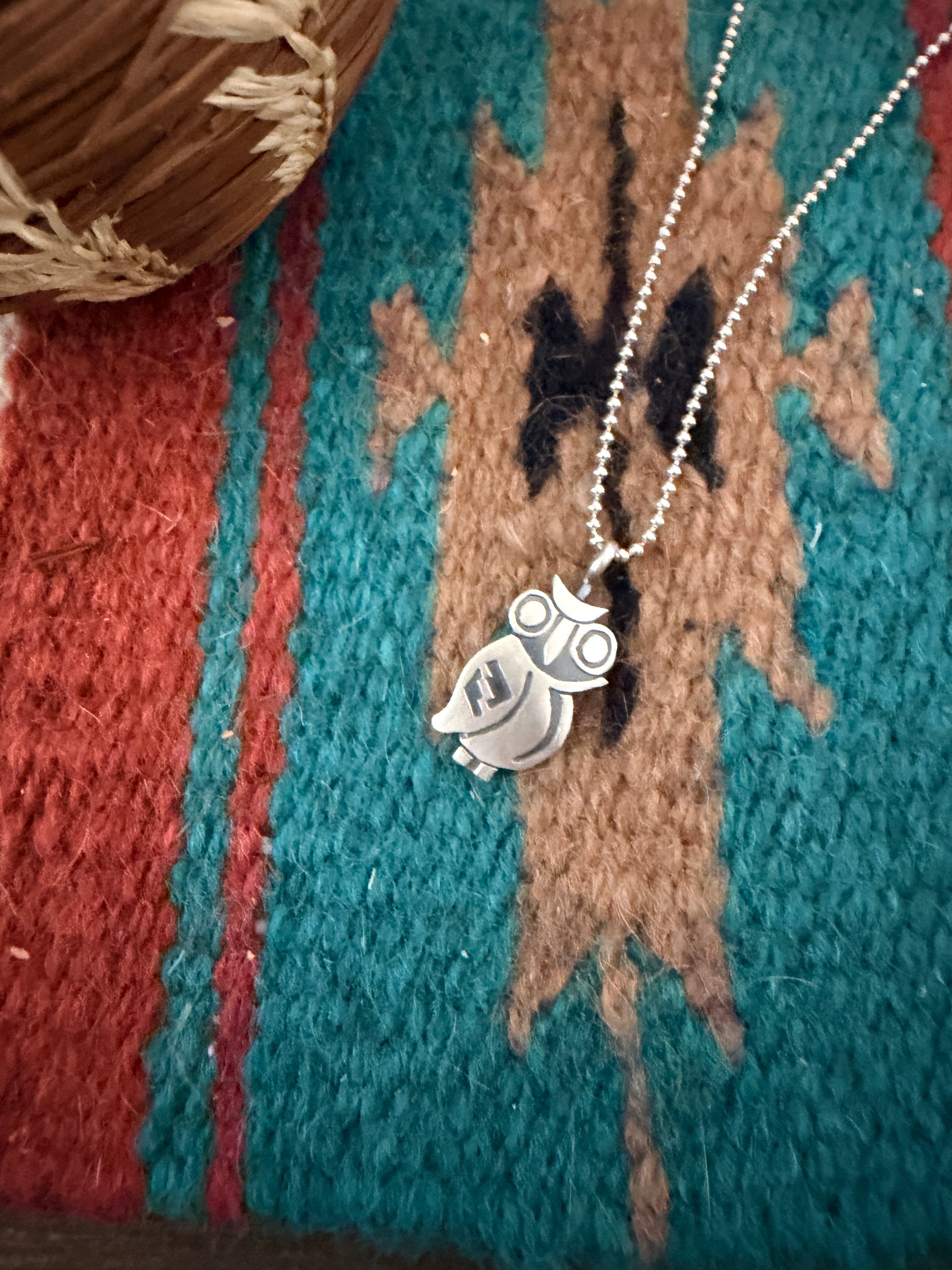 Handcrafted Sterling Silver Owl Pendant