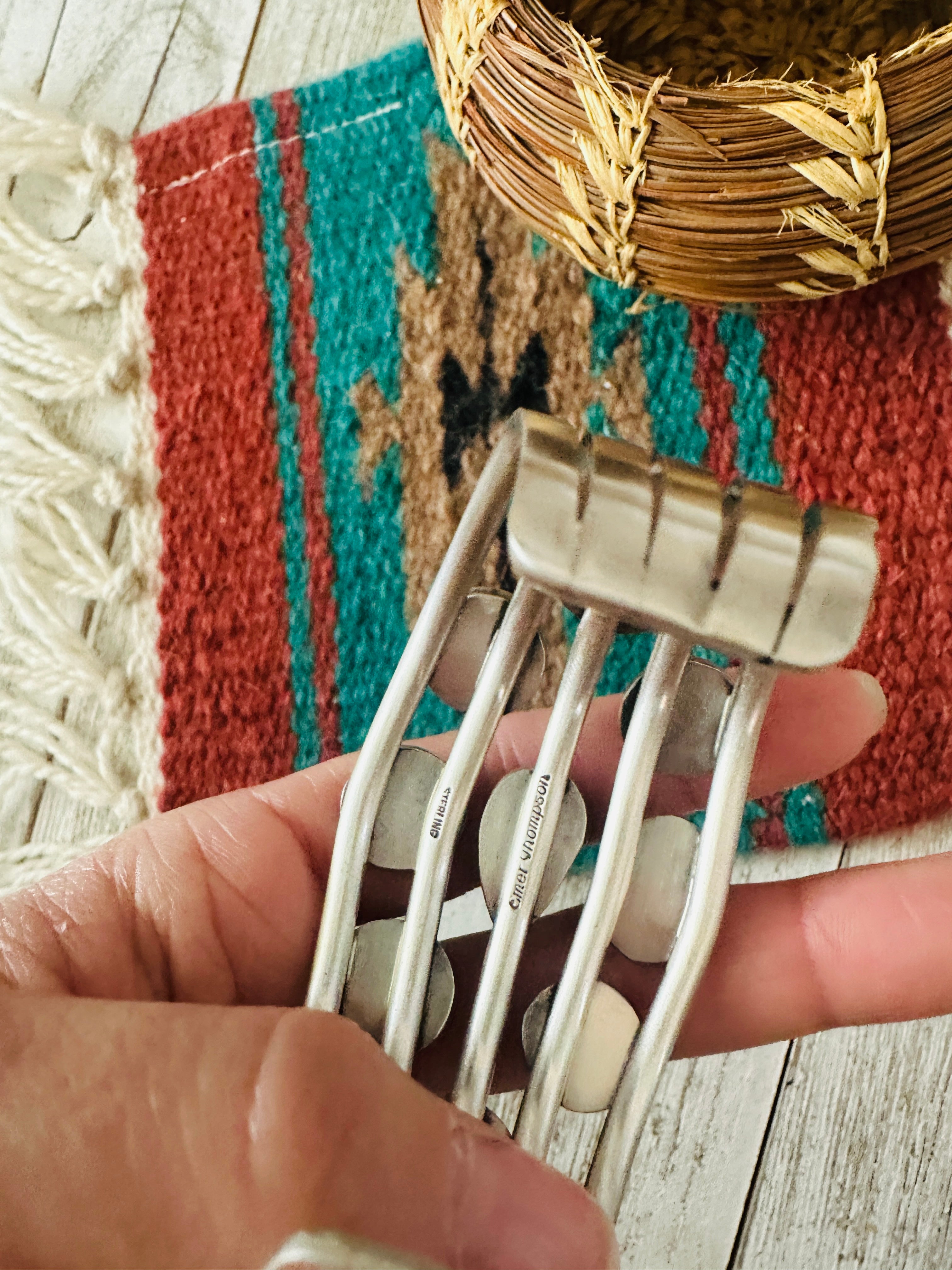 Handcrafted Royston Turquoise & Sterling Silver Cuff Bracelet /