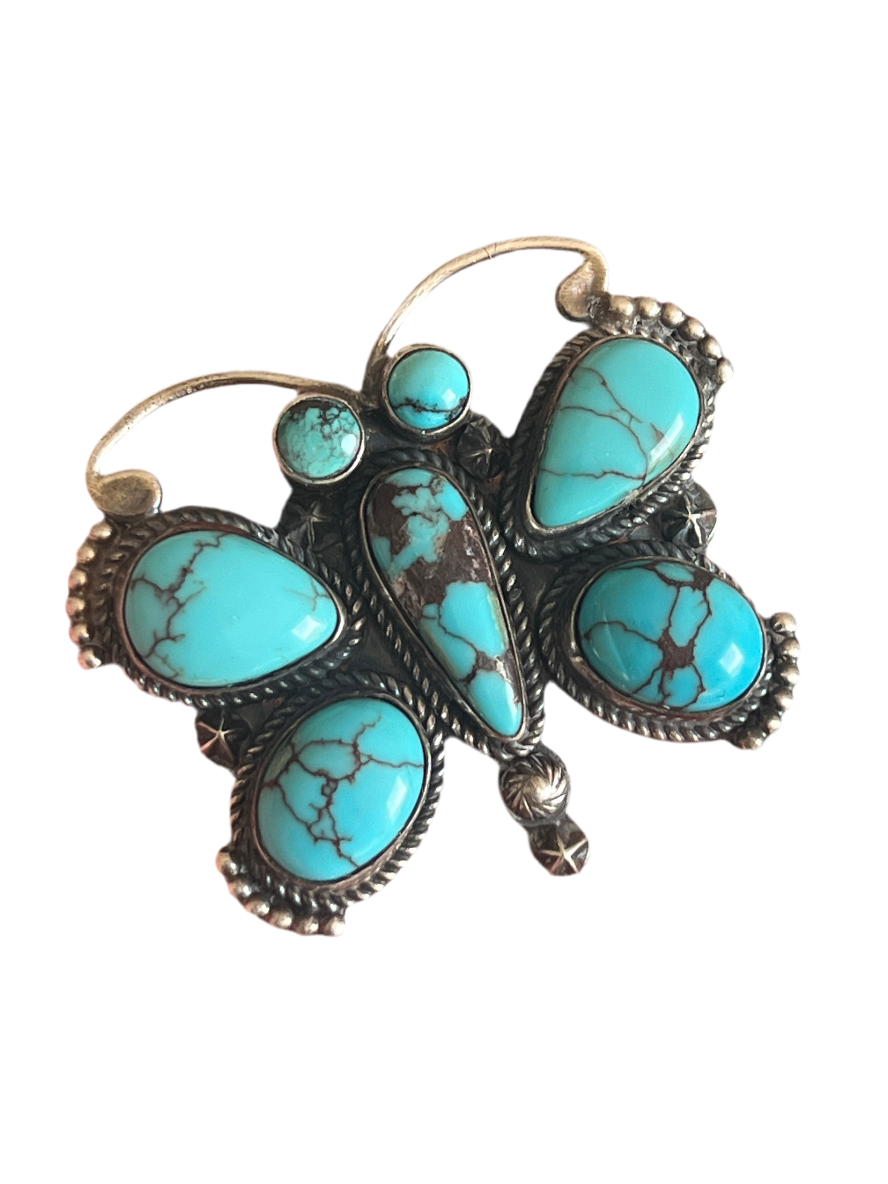 Sterling Silver and Egyptian Turquoise Butterfly Ring by Rosella Paxson, Size 9