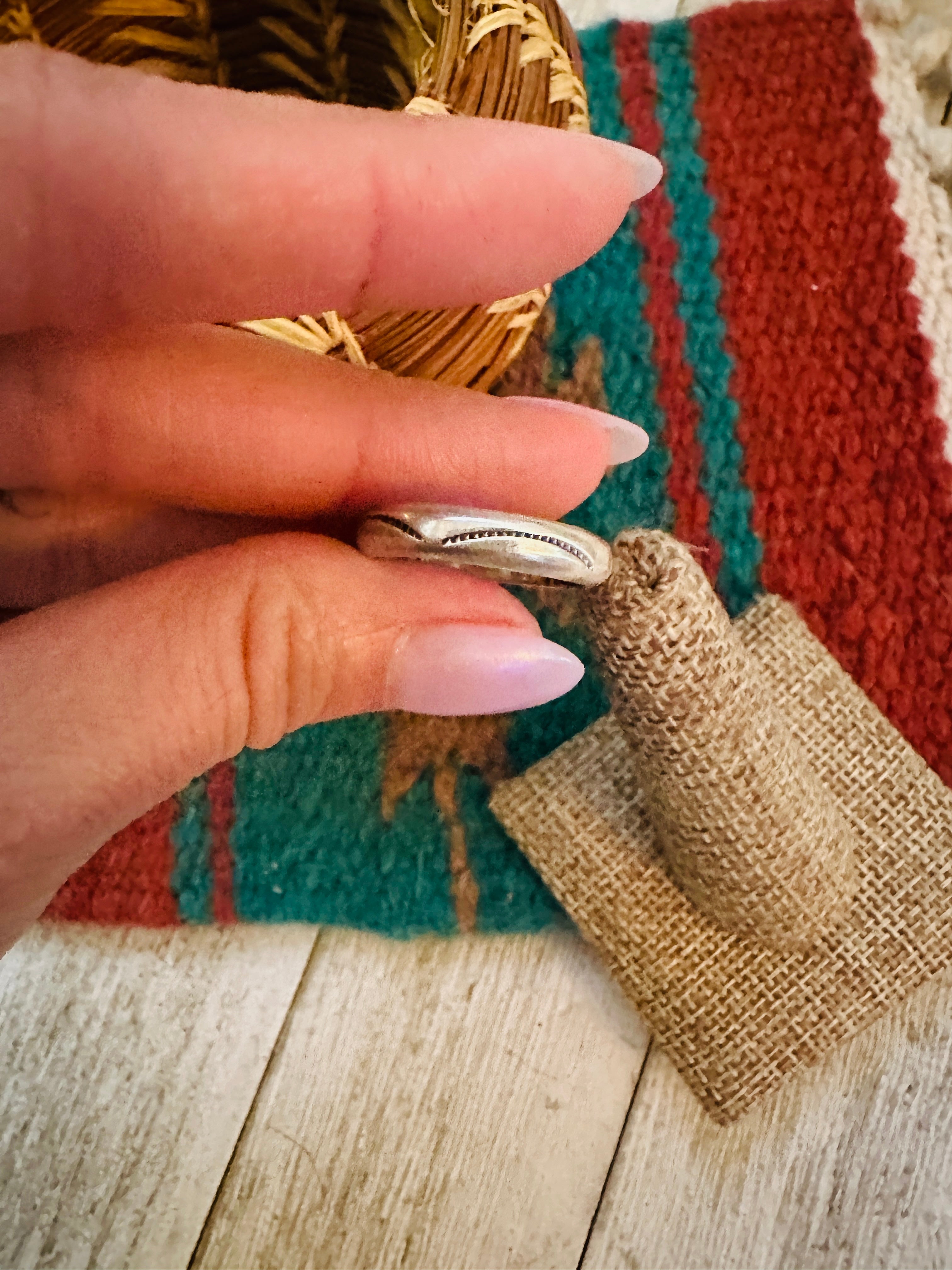 Handcrafted Sterling Silver Band Ring Size 6.75