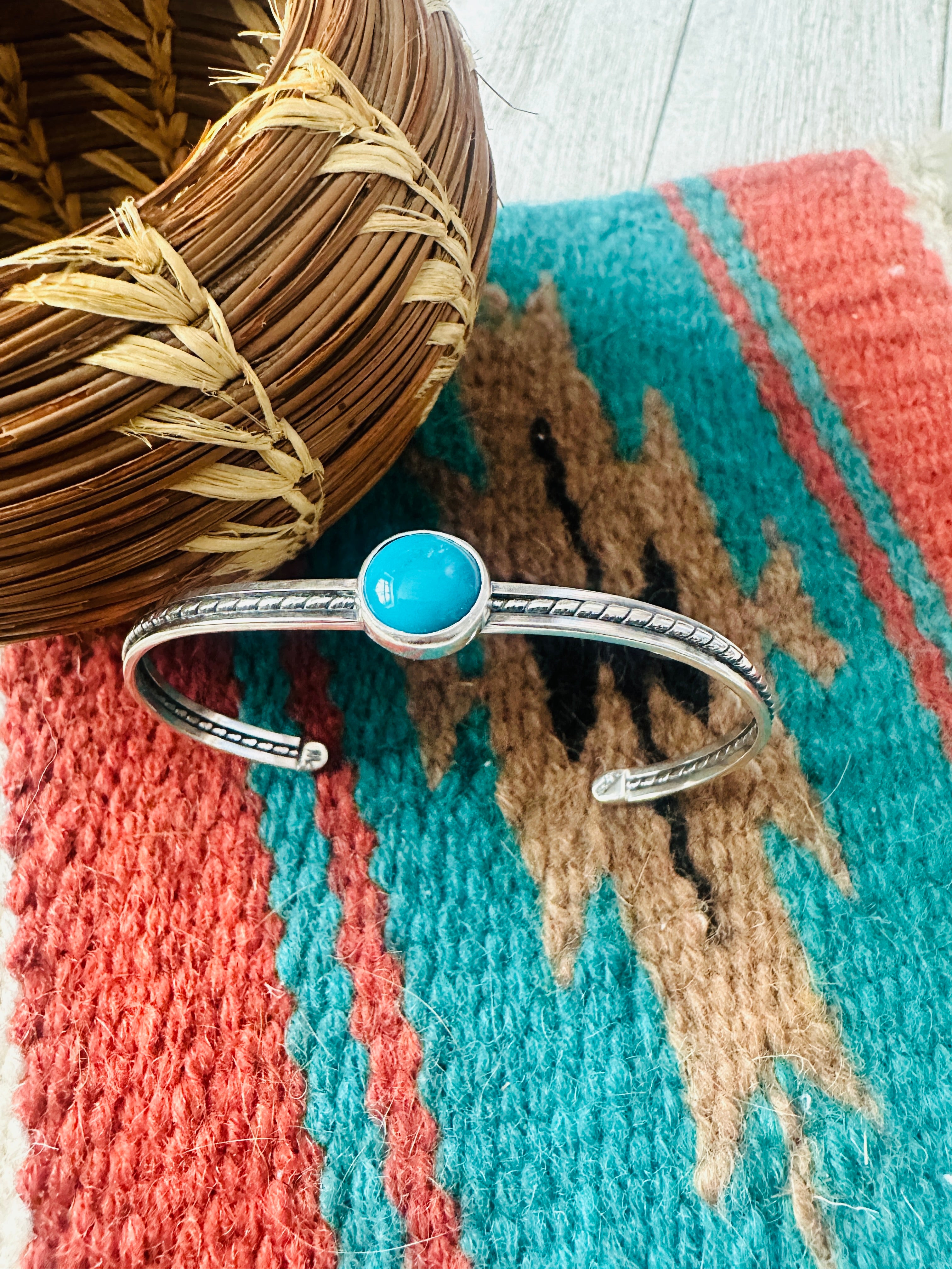 Handcrafted Sterling Silver & Turquoise Cuff Bracelet
