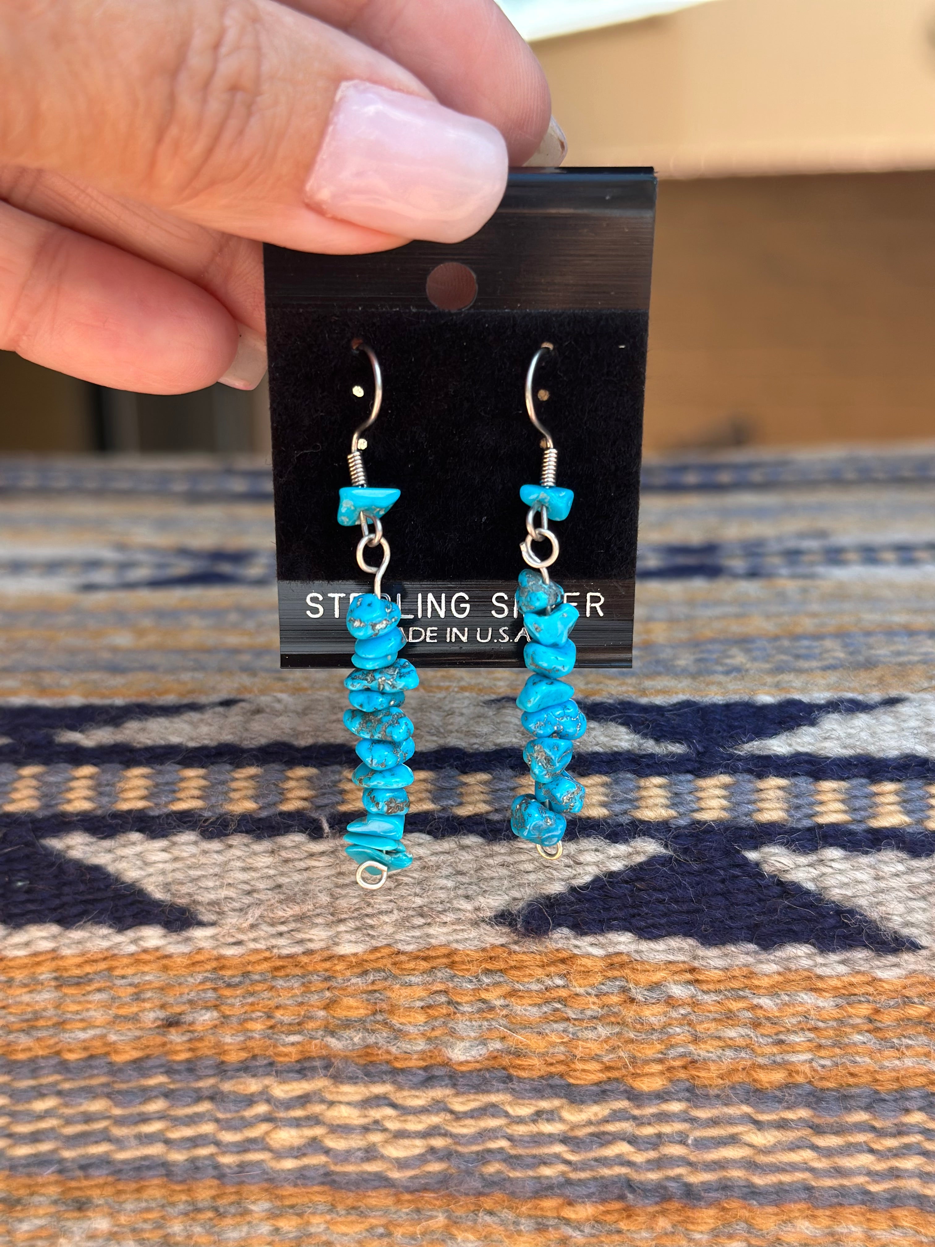 Handcrafted Old Pawn Sleeping Beauty Chip Dangles