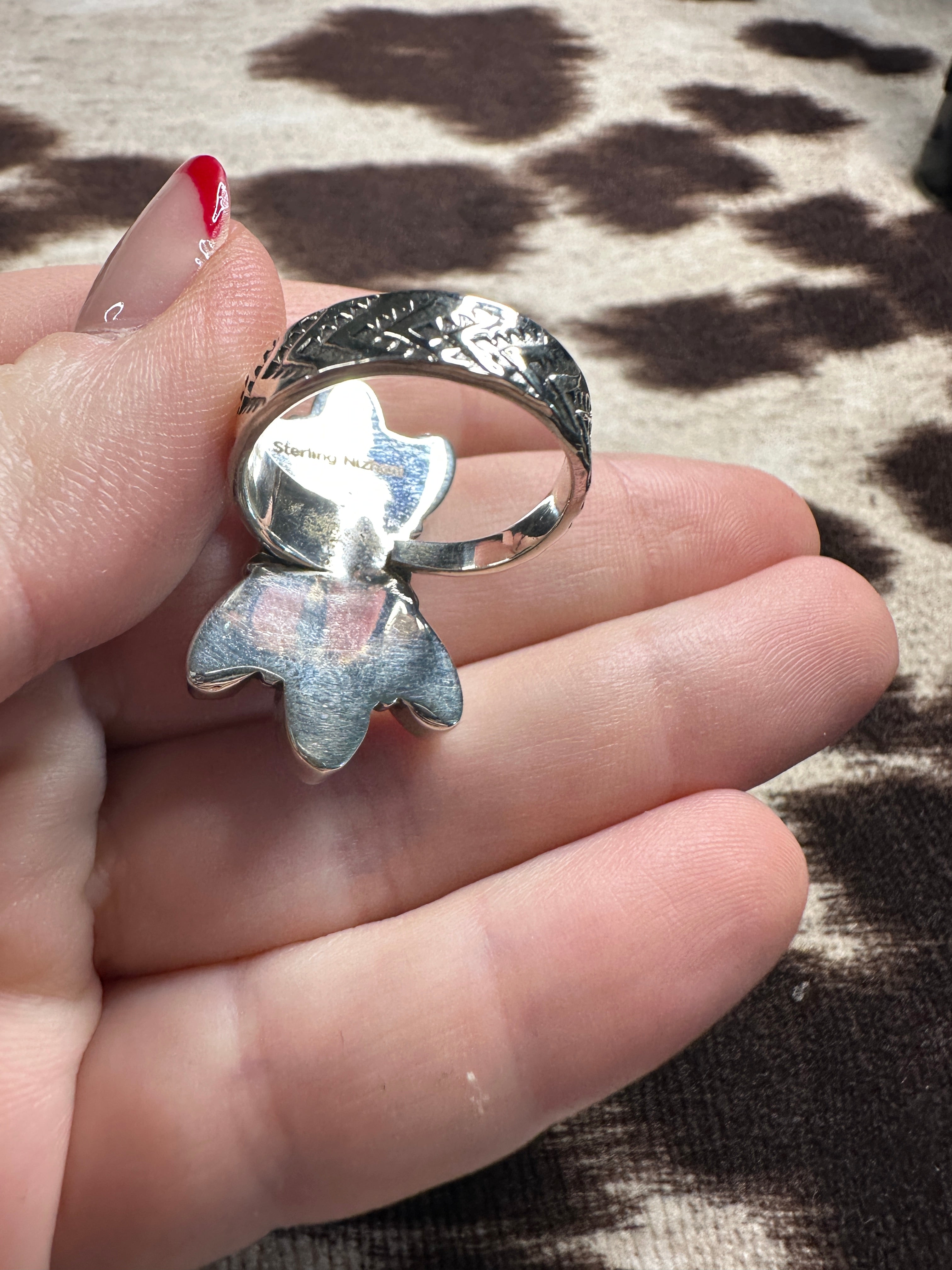 Beautiful Handmade Hot Pink Fire Opal And Sterling Silver Adjustable Ring