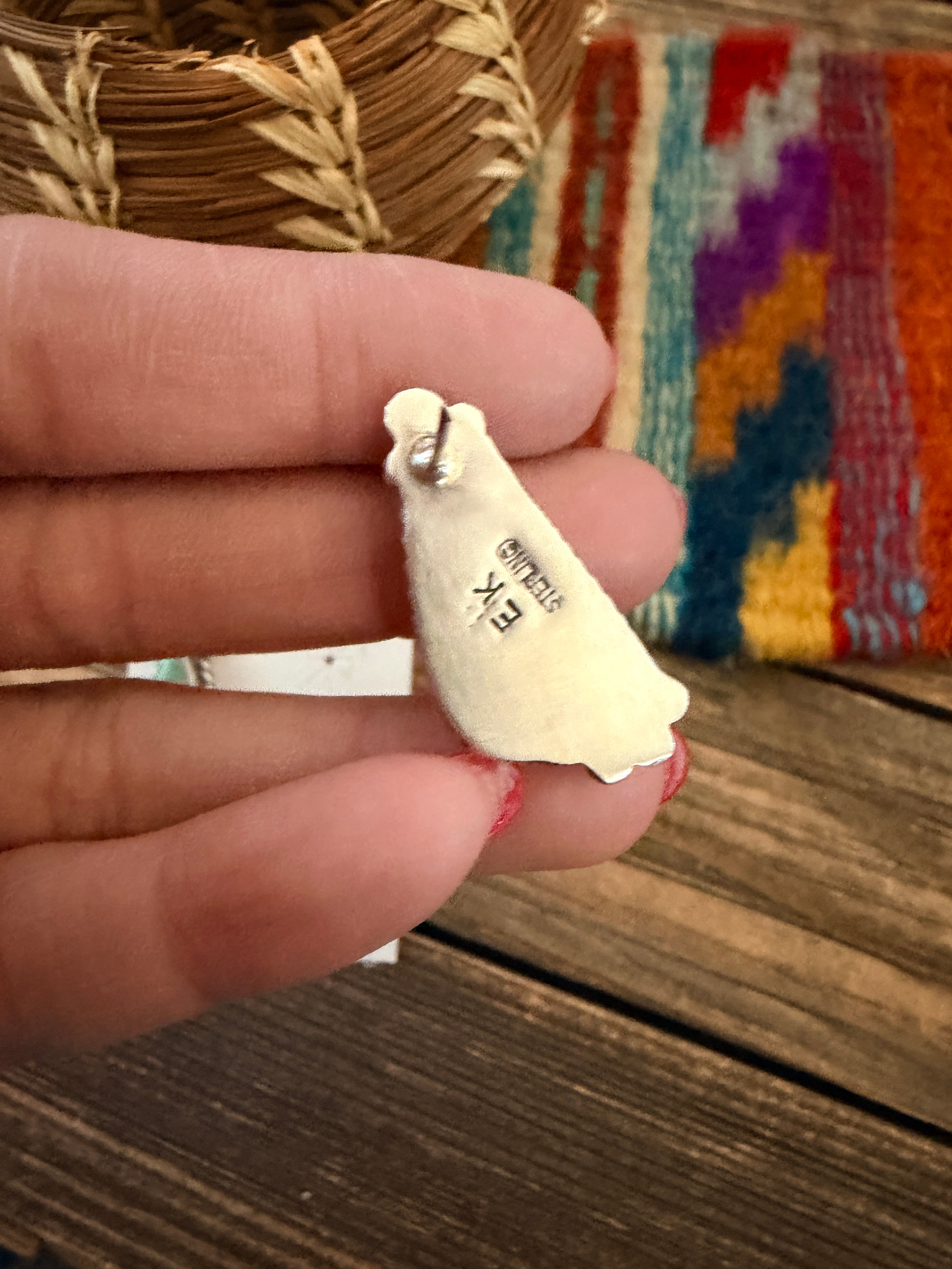 Handcrafted Turquoise & Sterling Silver Post Earrings