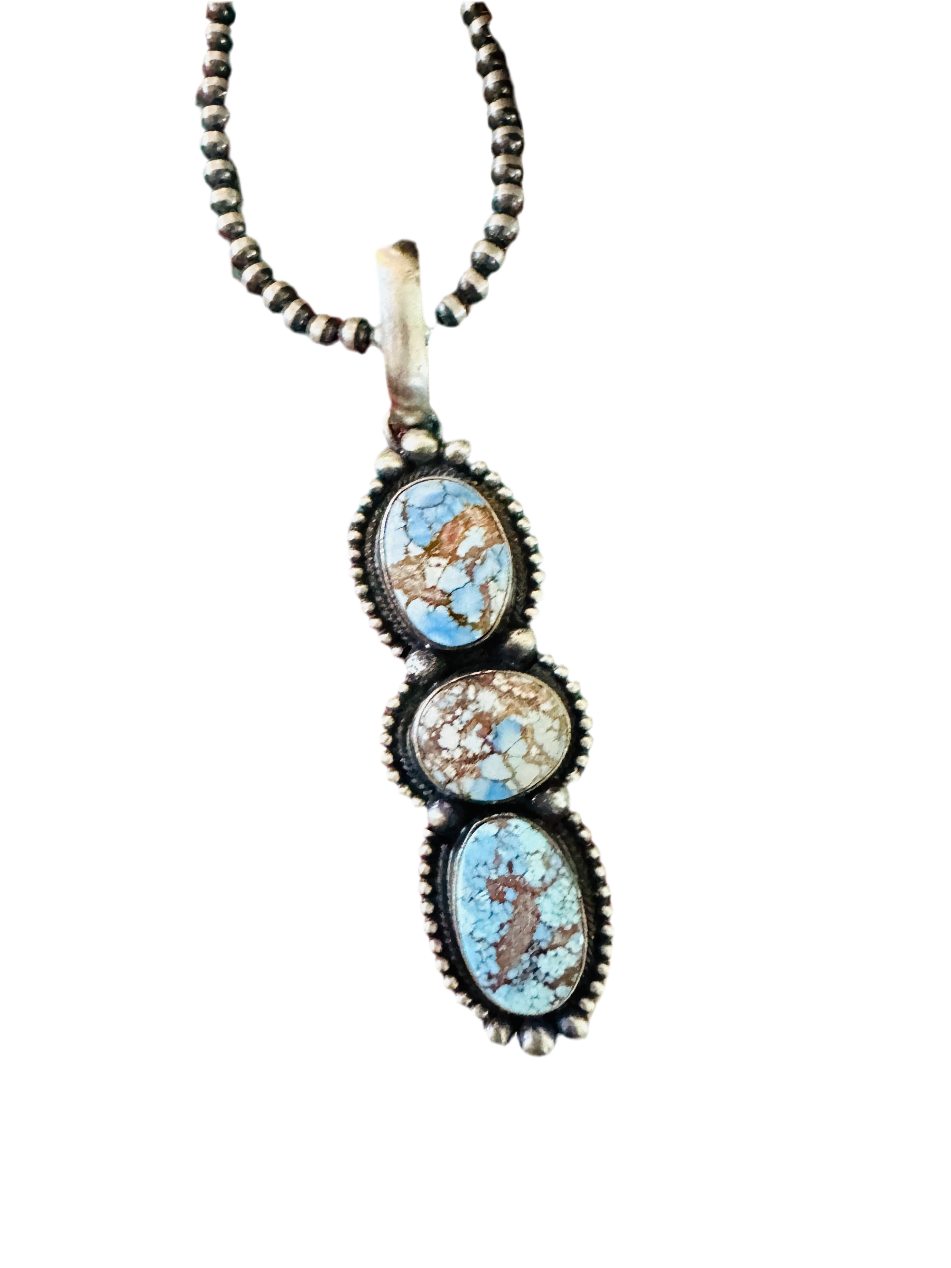 Handcrafted Golden Hills Turquoise & Sterling Silver Pendant