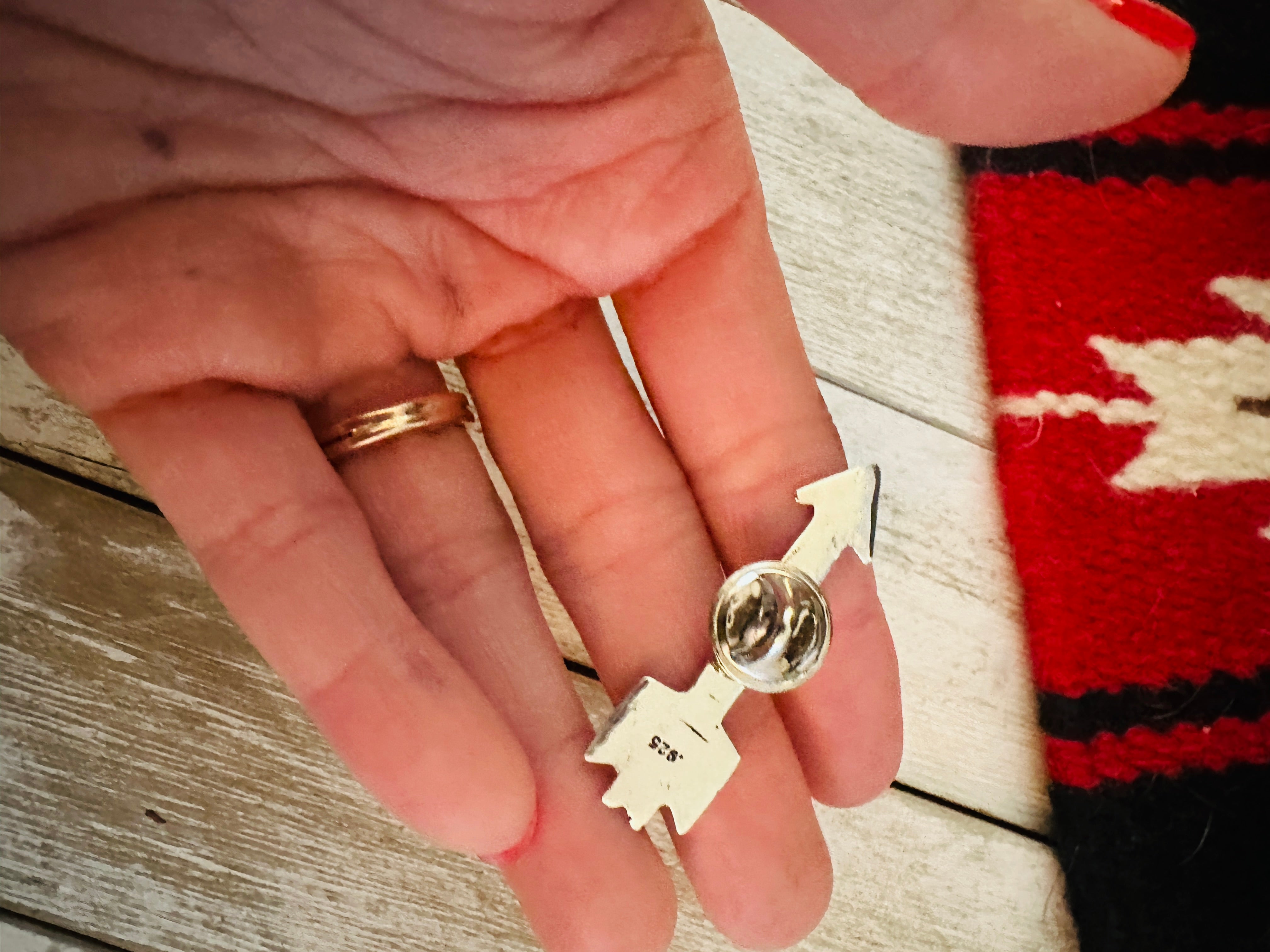 Handcrafted Turquoise & Sterling Silver Arrow Brooch