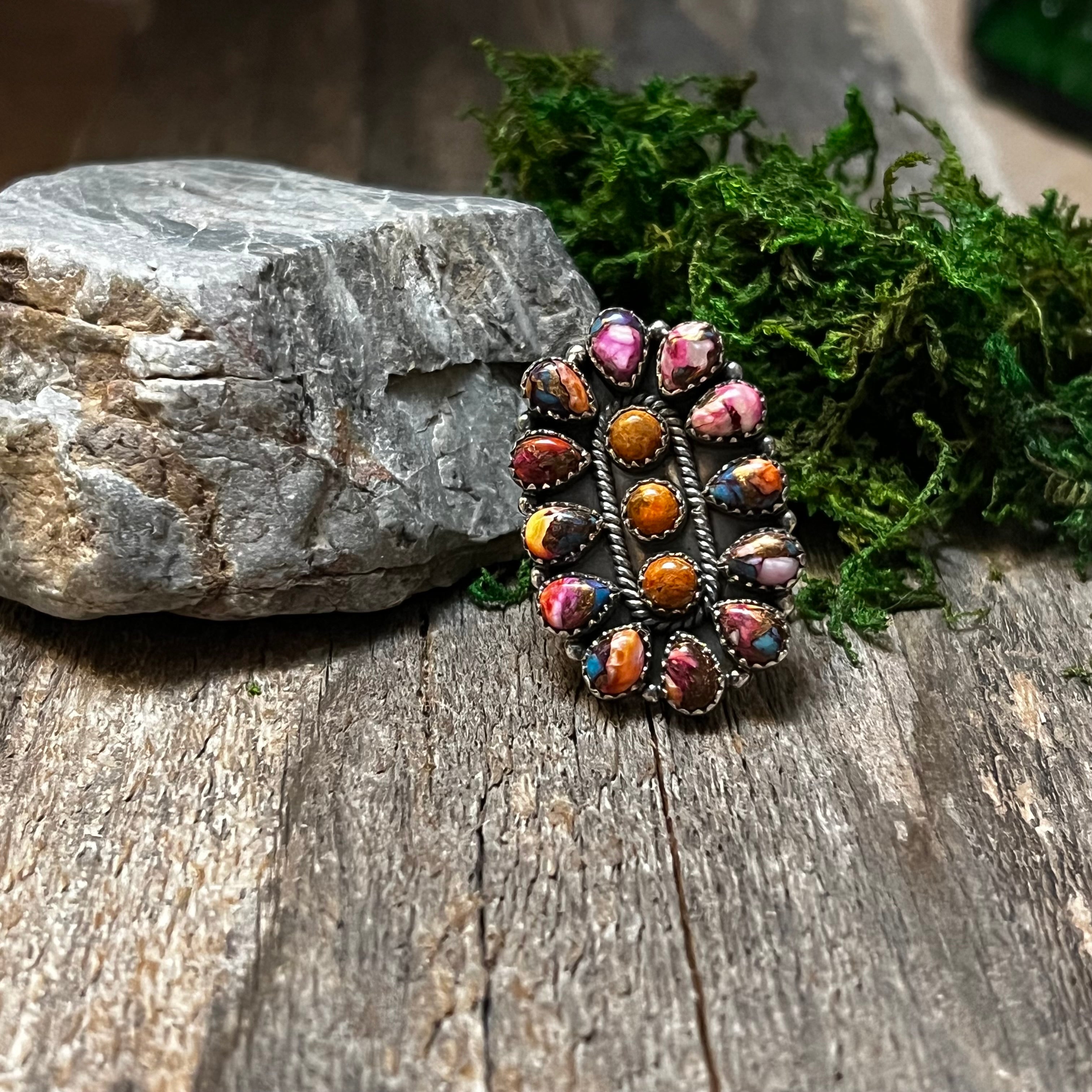 Handmade Sterling Silver & Pink Dream Cluster Ring