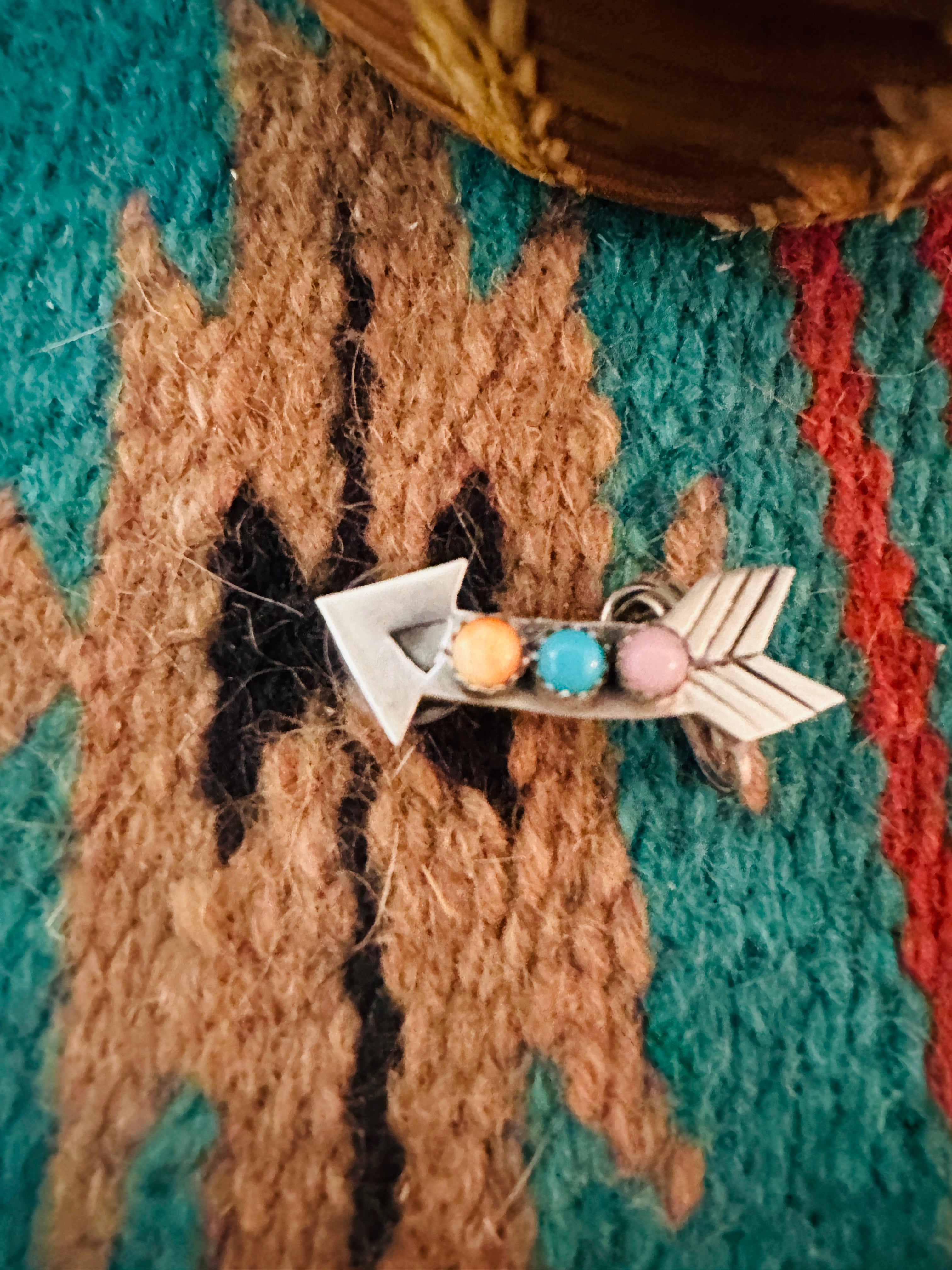 Handcrafted Multi Stone & Sterling Silver Arrow Earring