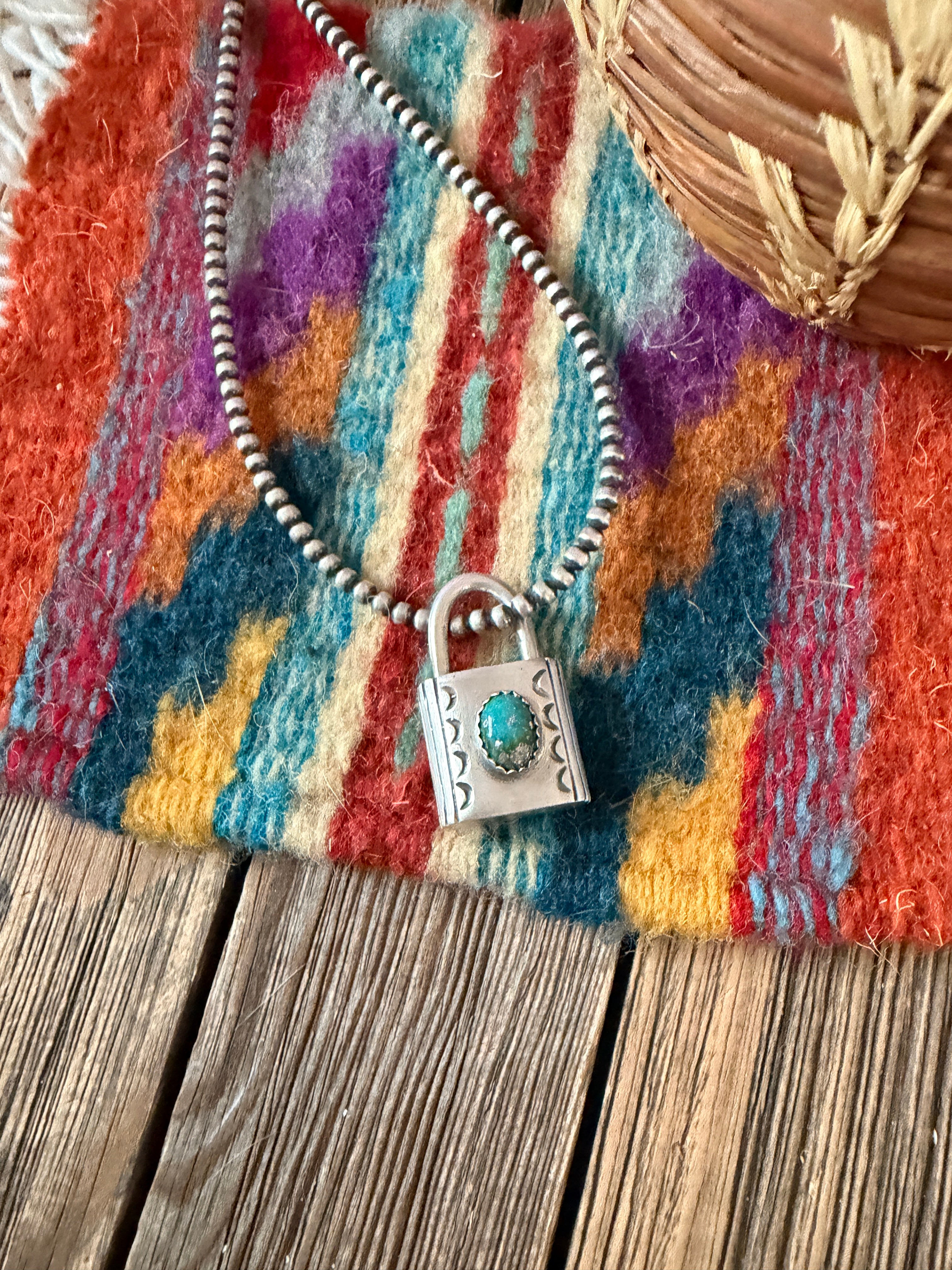 Handcrafted Sterling Silver & Turquoise Locket Pendant
