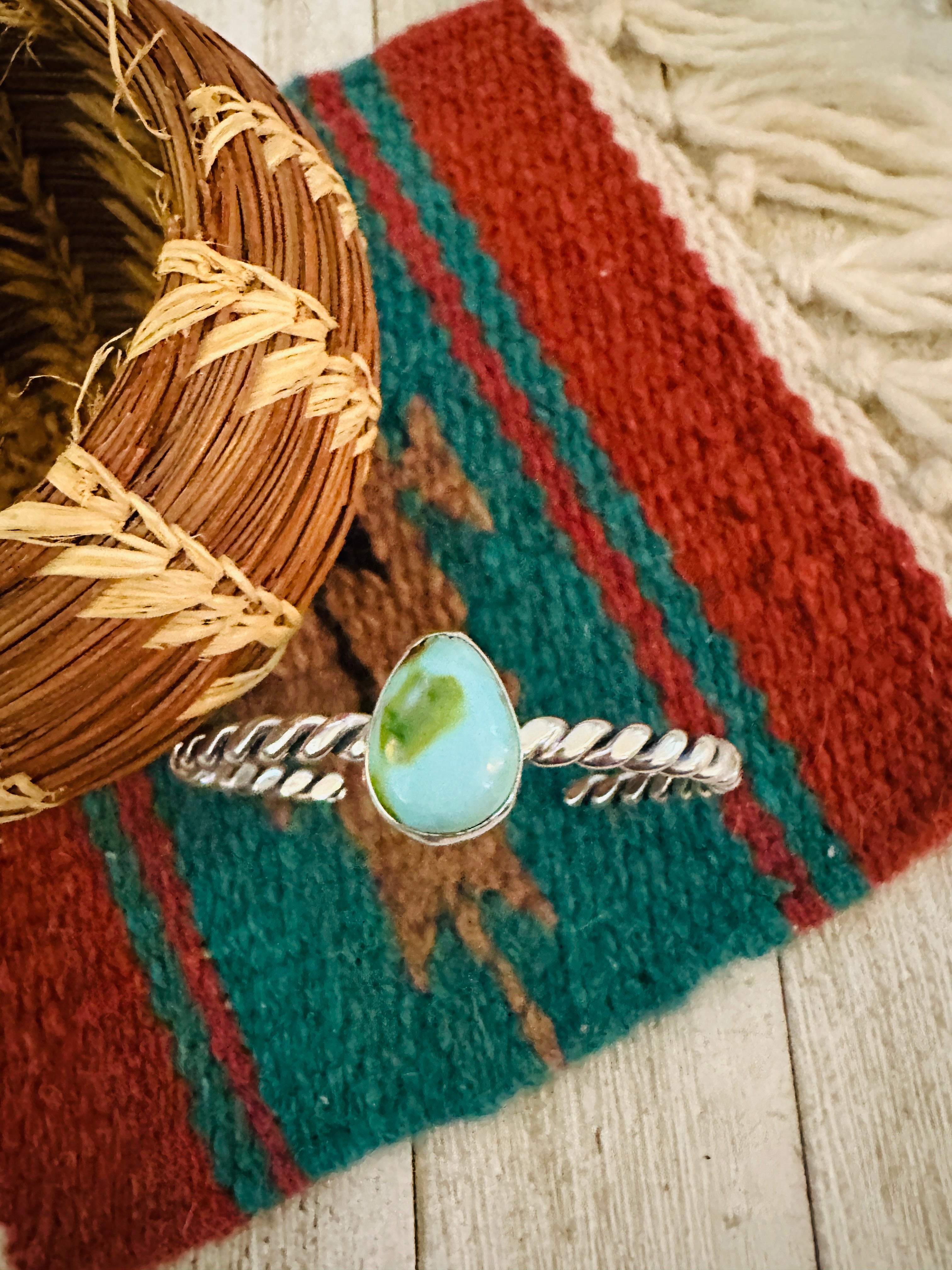 Handcrafted Sterling Silver & Sonoran Gold Turquoise Cuff Bracelet