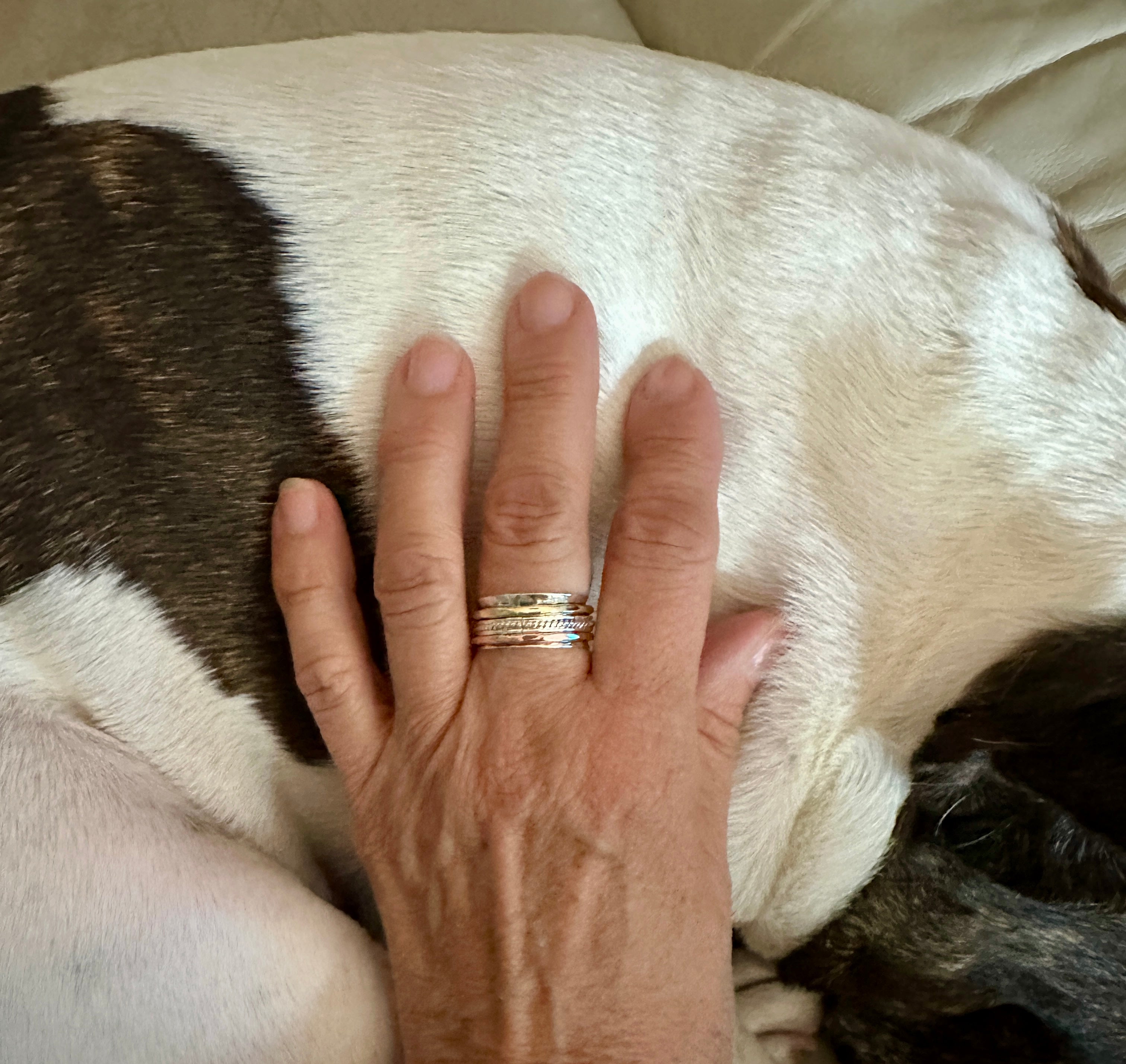 Sterling Silver Copper & Gold Spinner Ring