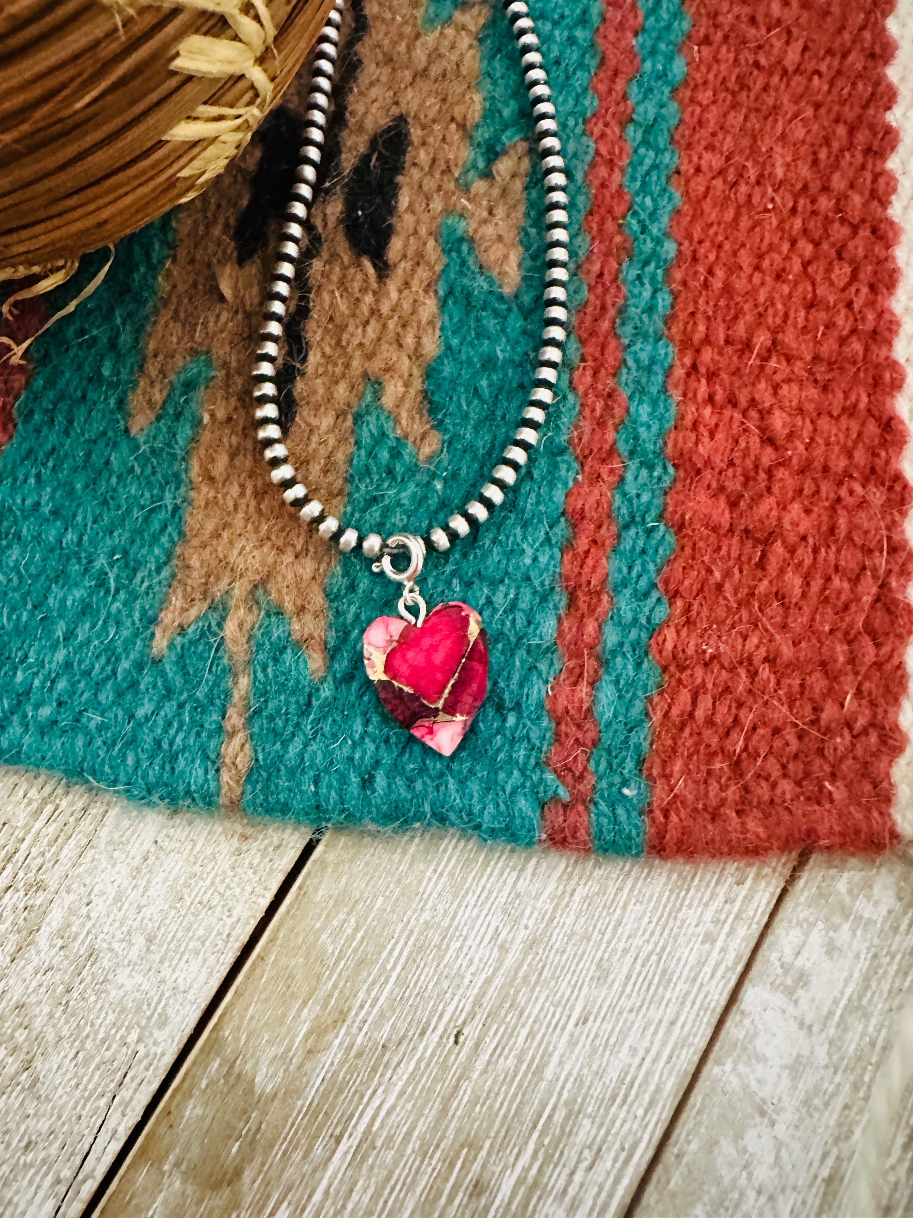 Handcrafted & Hand Carved Rose Dahlia Heart Charm