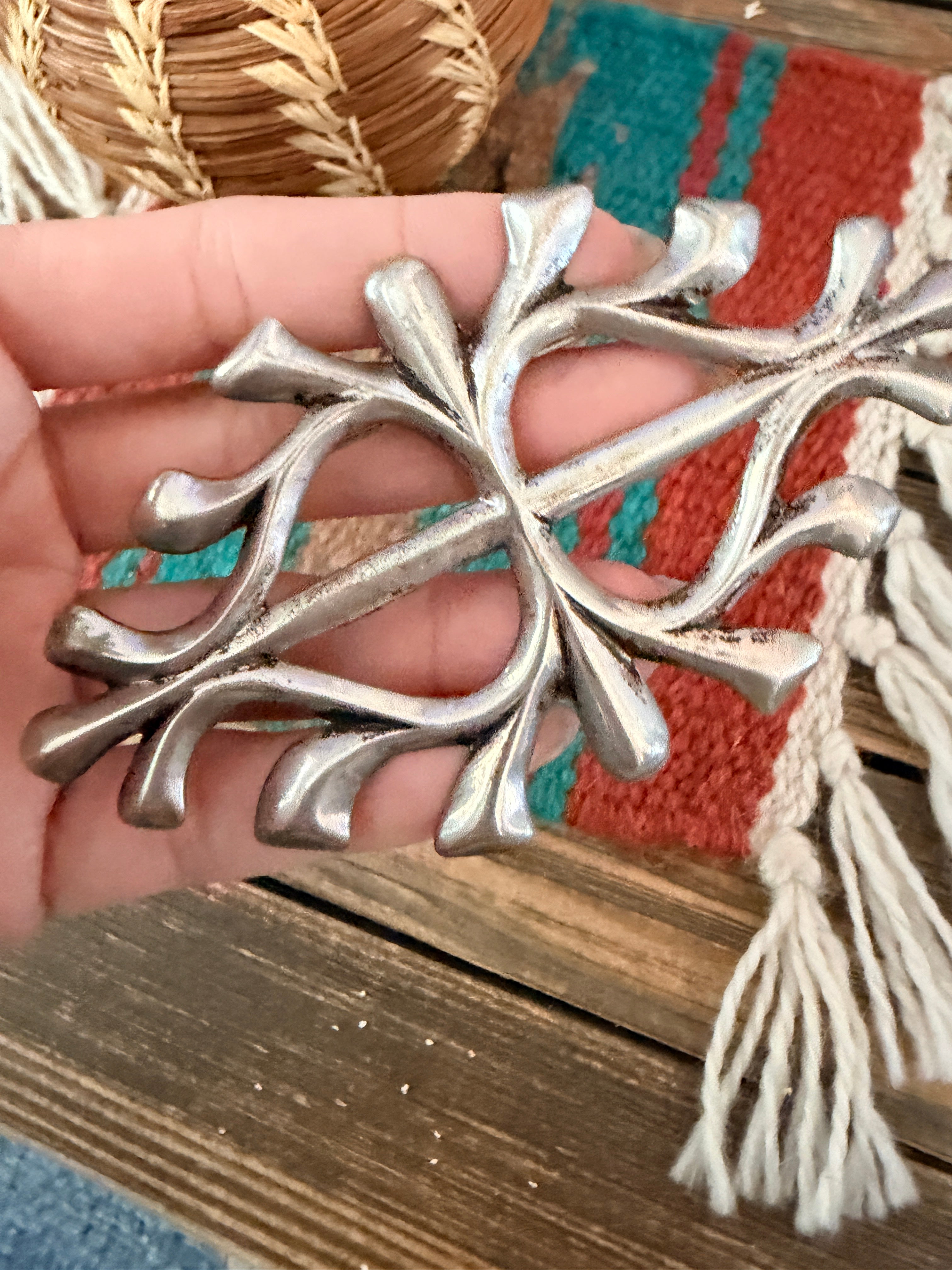 Old Pawn Handcrafted Sterling Silver Brooch