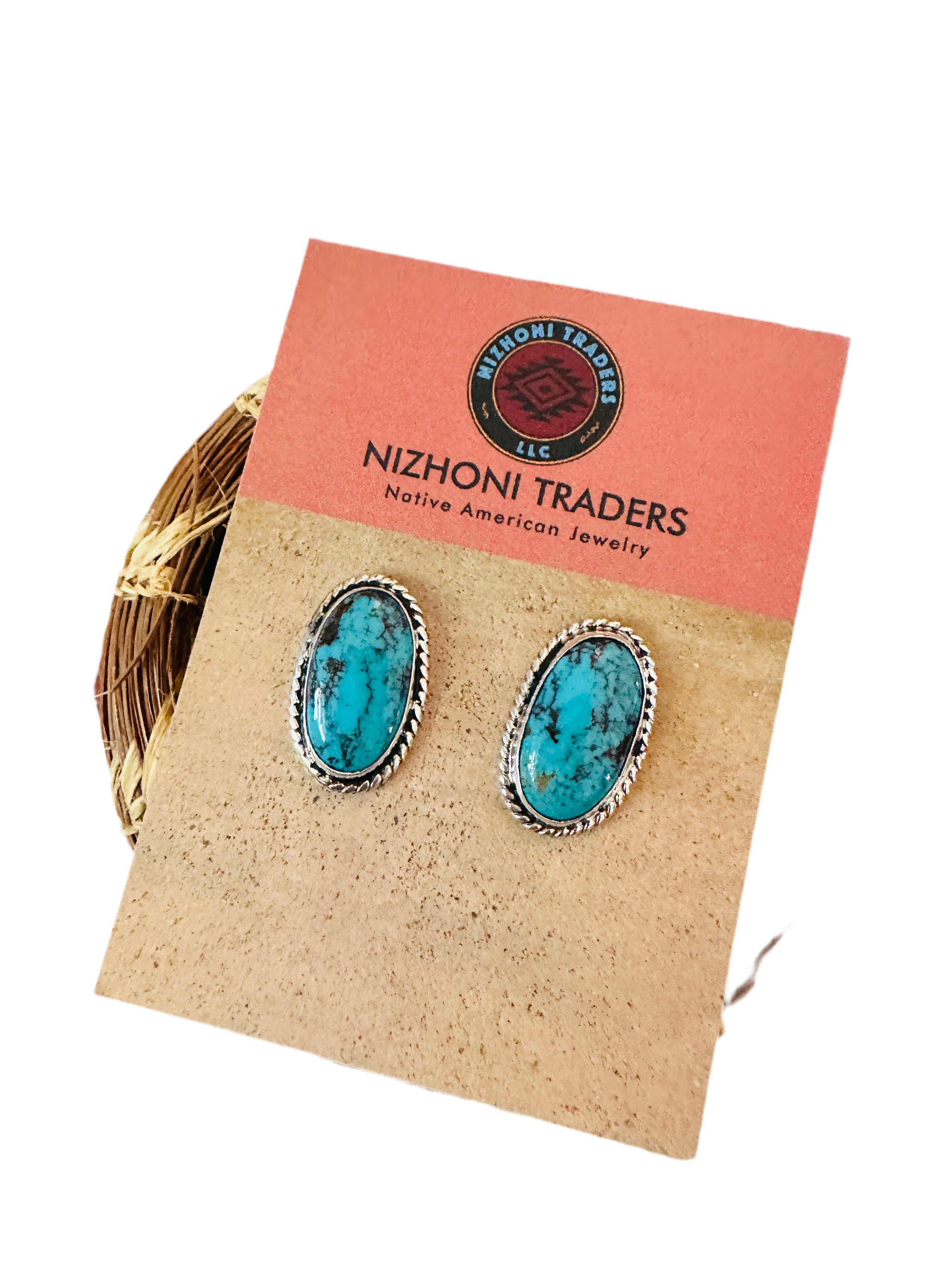 Navajo Turquoise & Sterling Silver Post Earrings