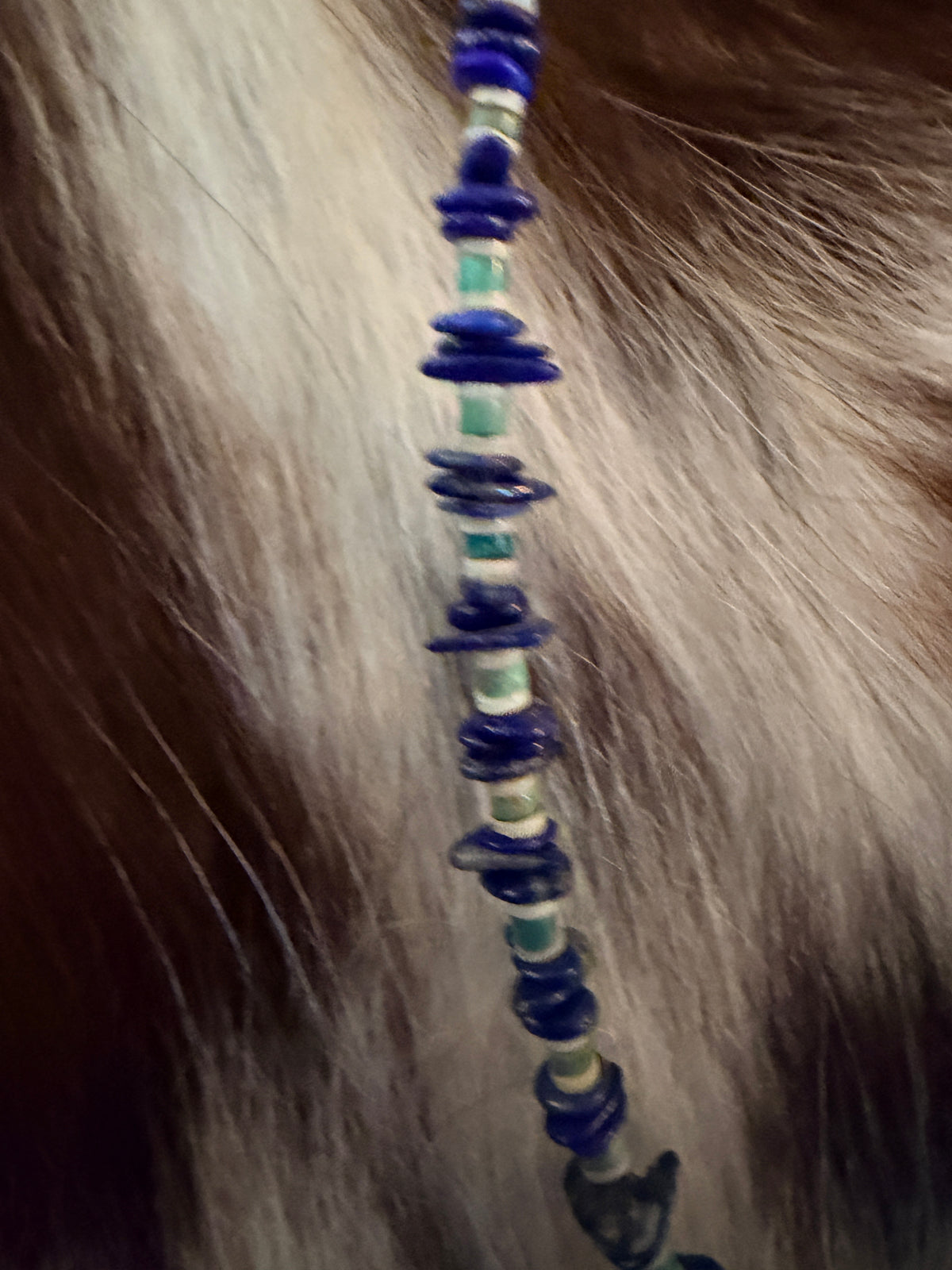 Handcrafted Lapis & Heishi Shell 16” Beaded Necklace