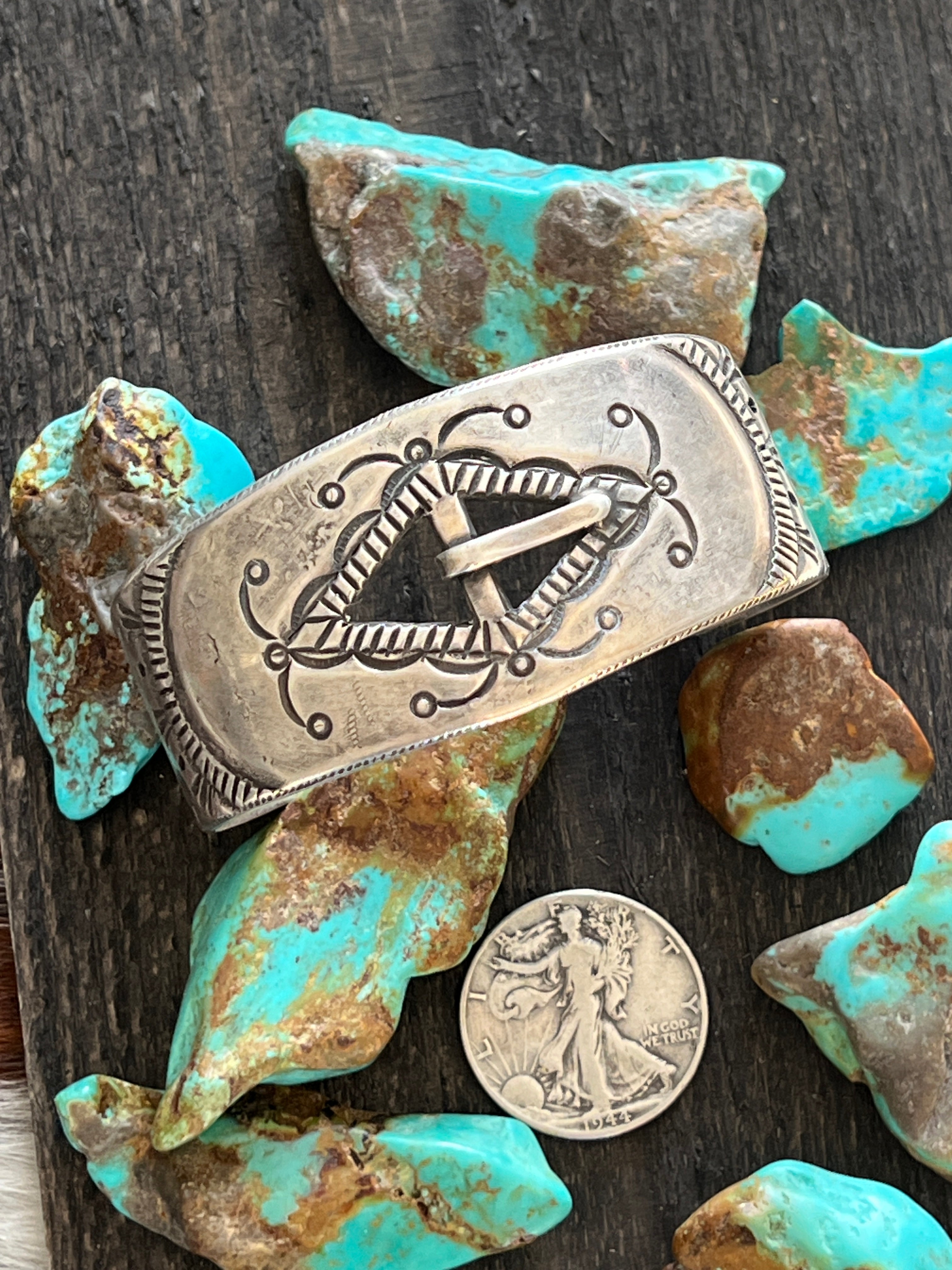 Handcrafted & Hand Forged Old Pawn Sterling Silver Ingot Cuff Bracelet by Santa Fe Artist, Buffalo: The Buckle