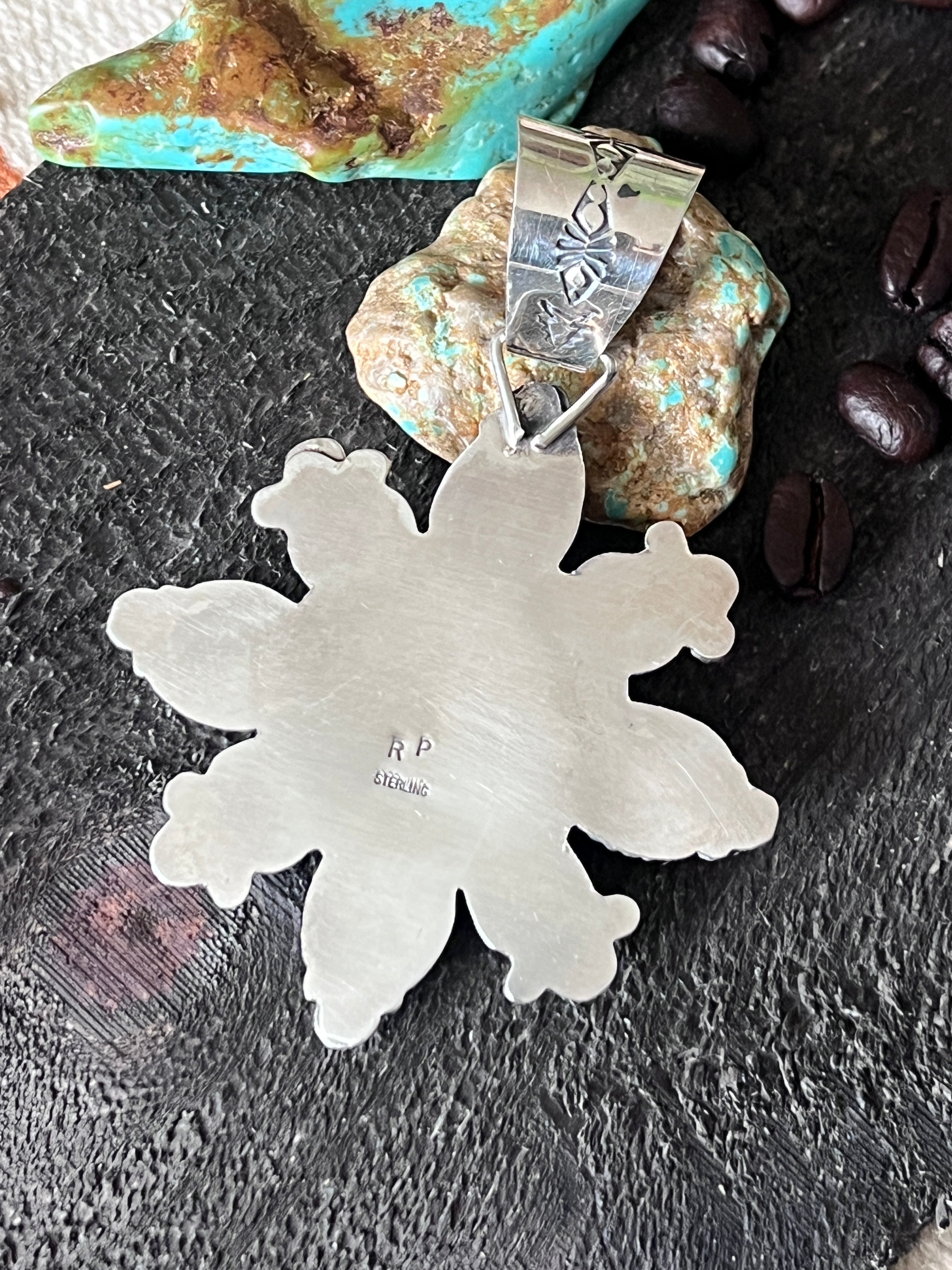 Sterling Silver, Indian Head Nickel and Purple Spiny Oyster Shell Cluster Pendant by Rosella Paxson