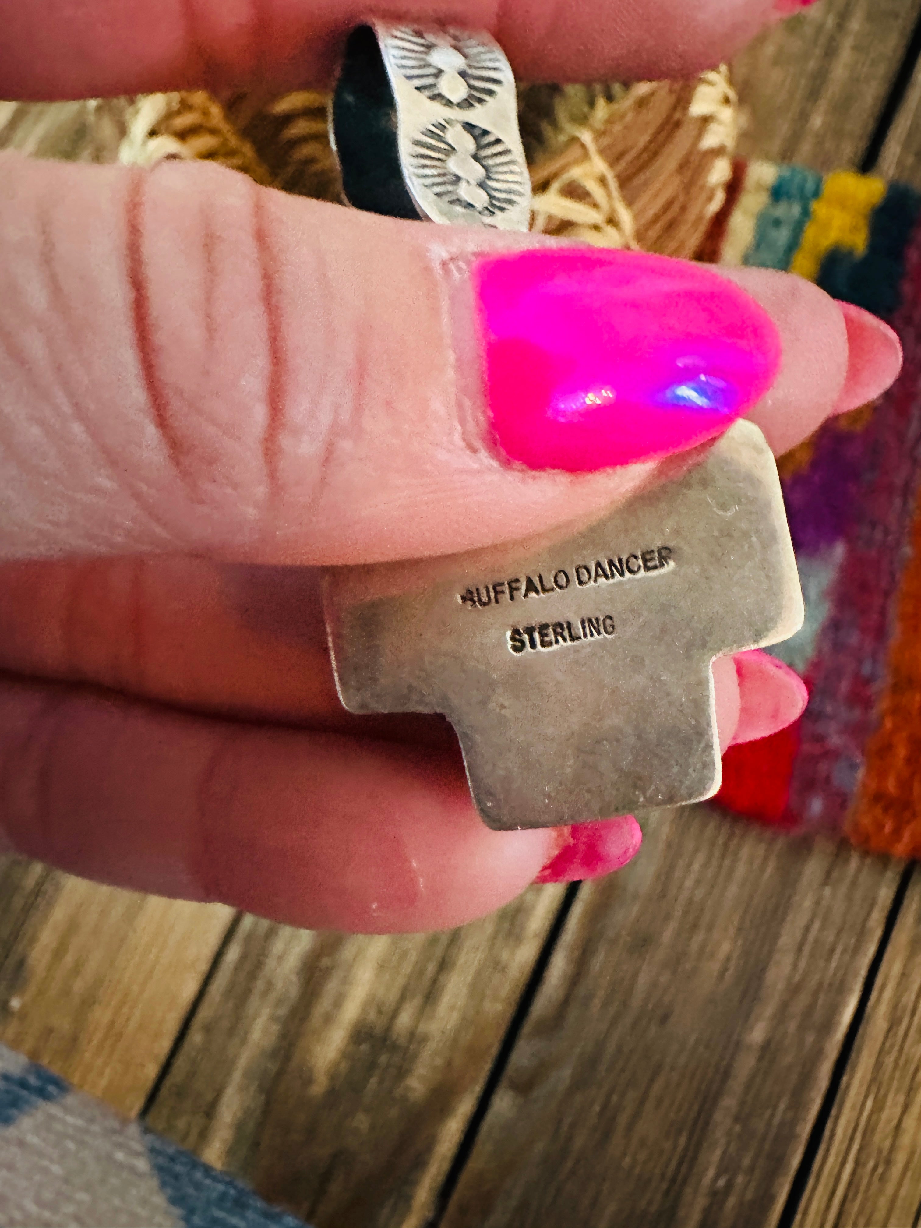 Handcrafted Sterling Silver & Turquoise Cross Pendant by Buffalo Dancer