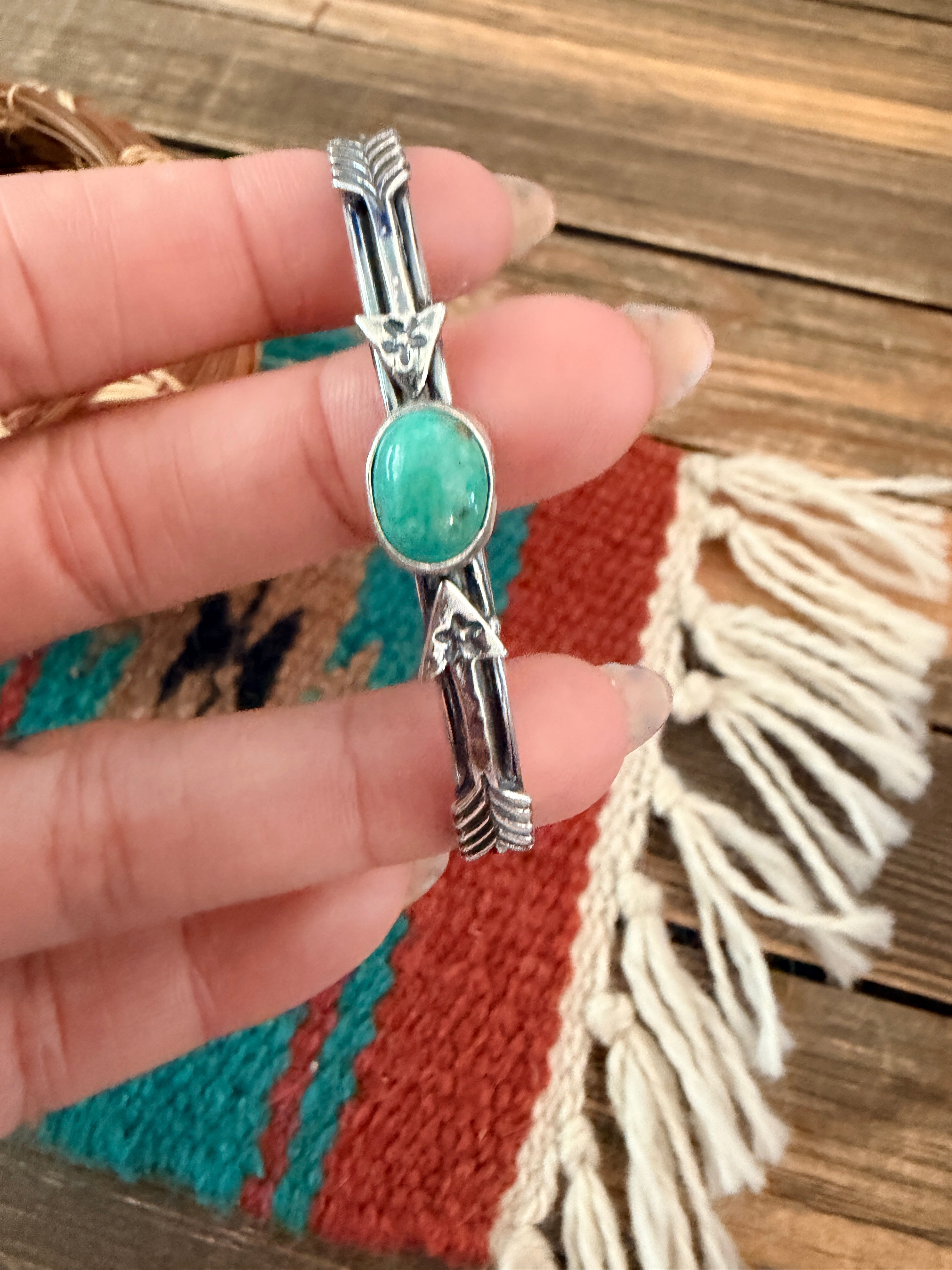 Handcrafted Sterling Silver & Turquoise Arrow Cuff Bracelet