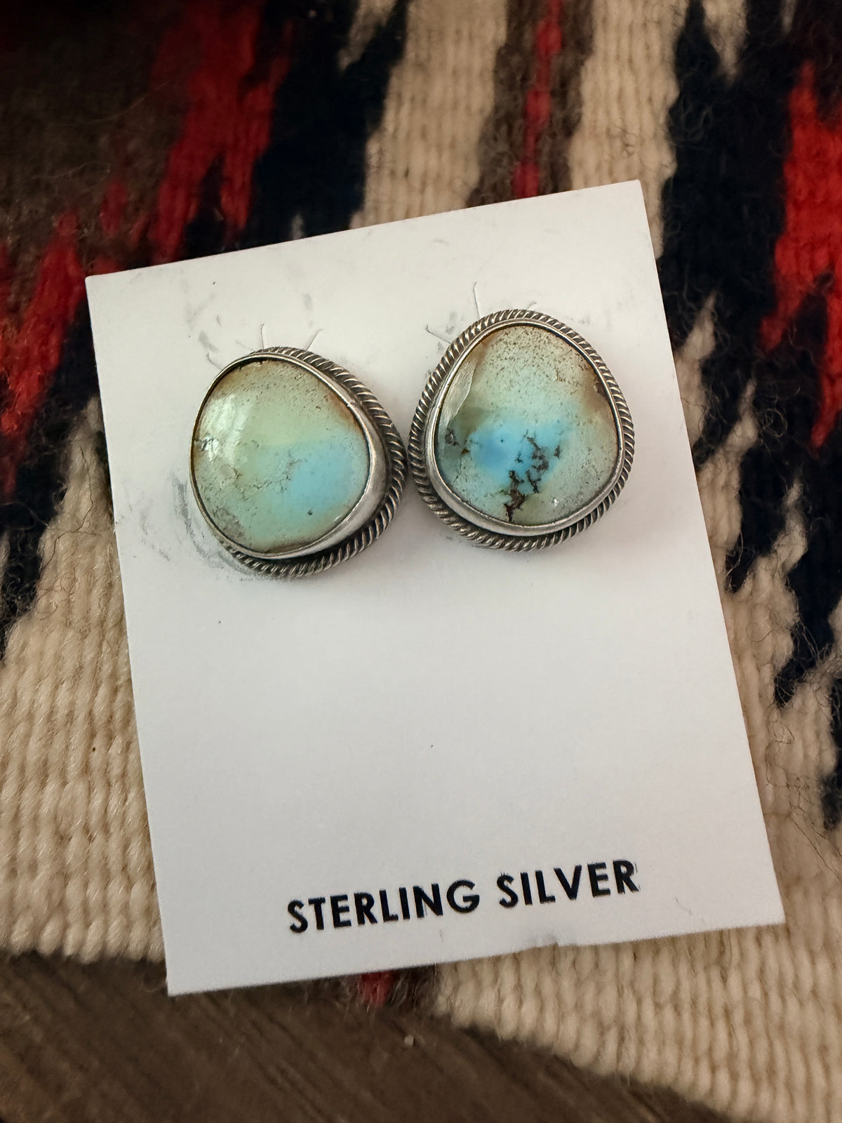 Handcrafted Palomino Turquoise & Sterling Silver Stud Earrings