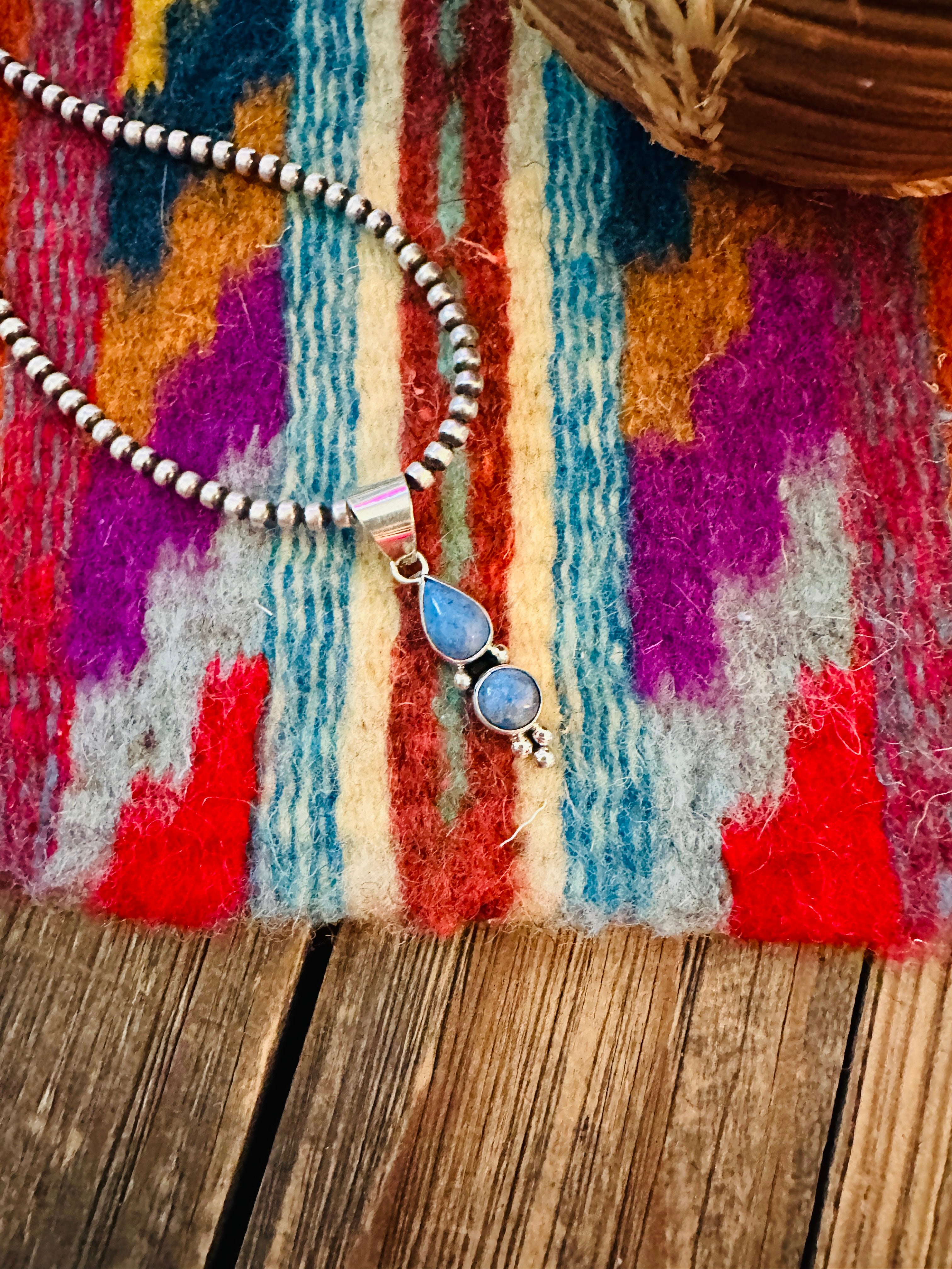 Handcrafted Sterling Silver & Lapis Pendant