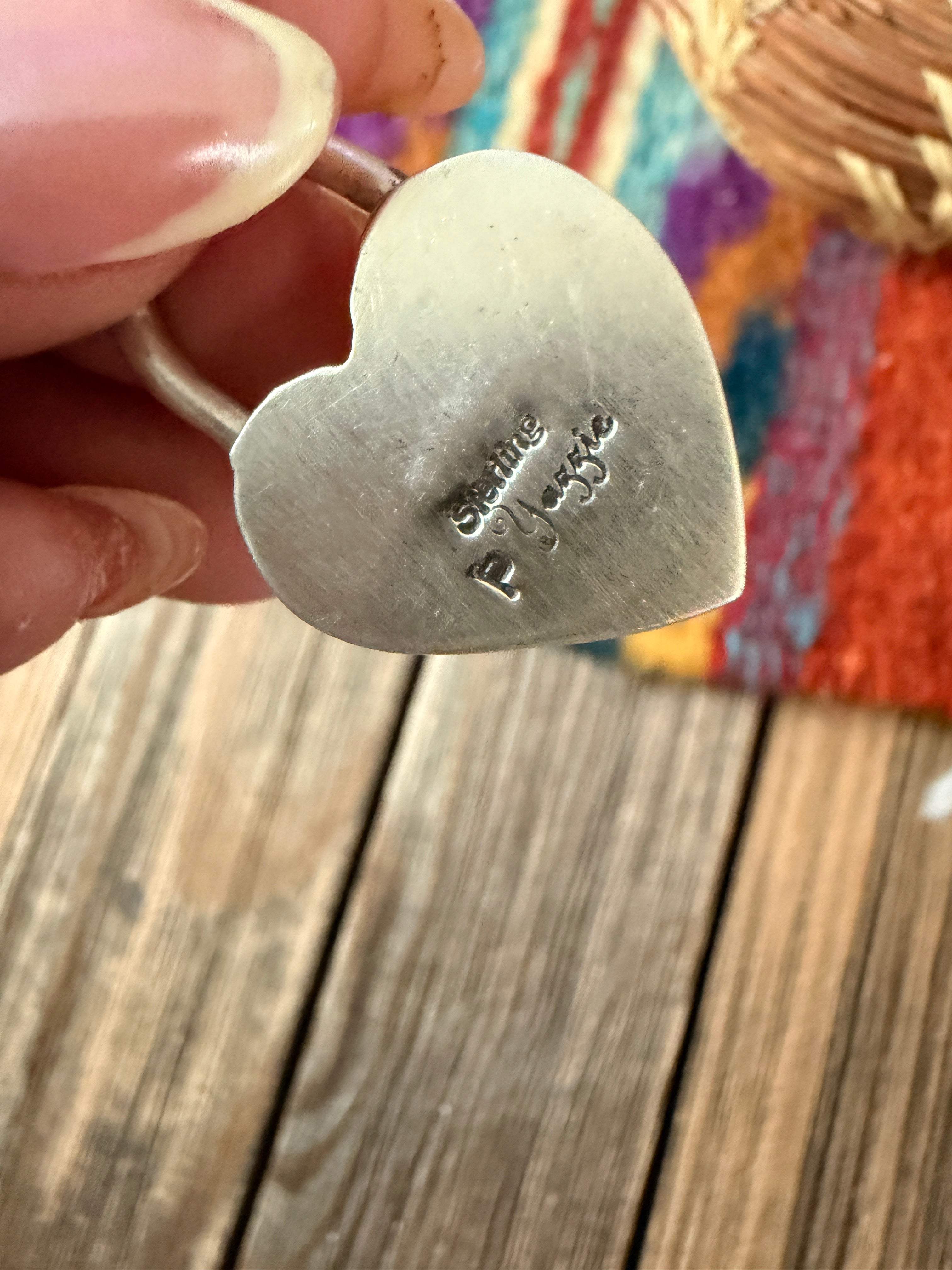Handcrafted Sterling Silver & Turquoise Heart Locket Pendant