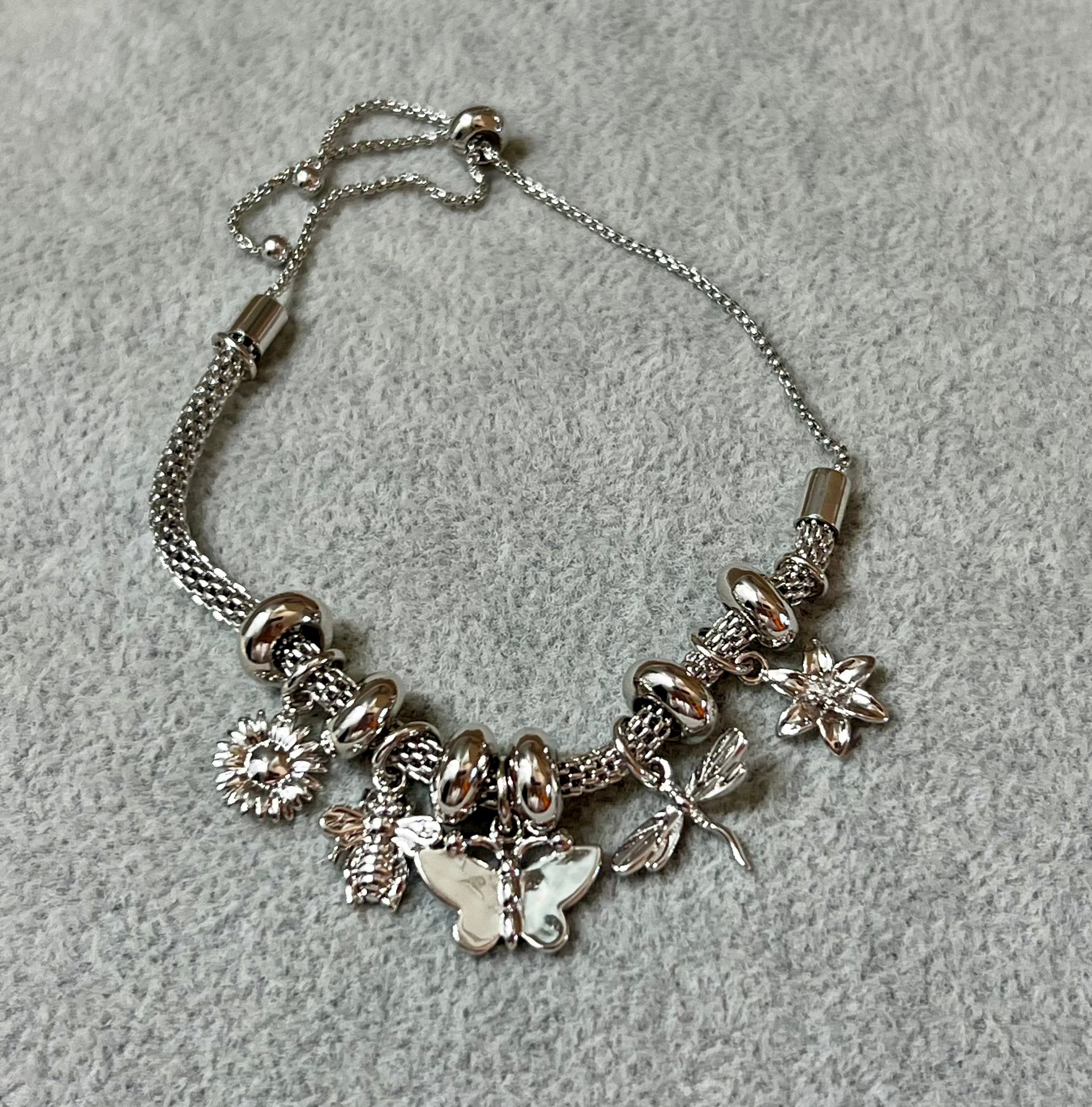 Garden Mesh Slider Charm Bracelet