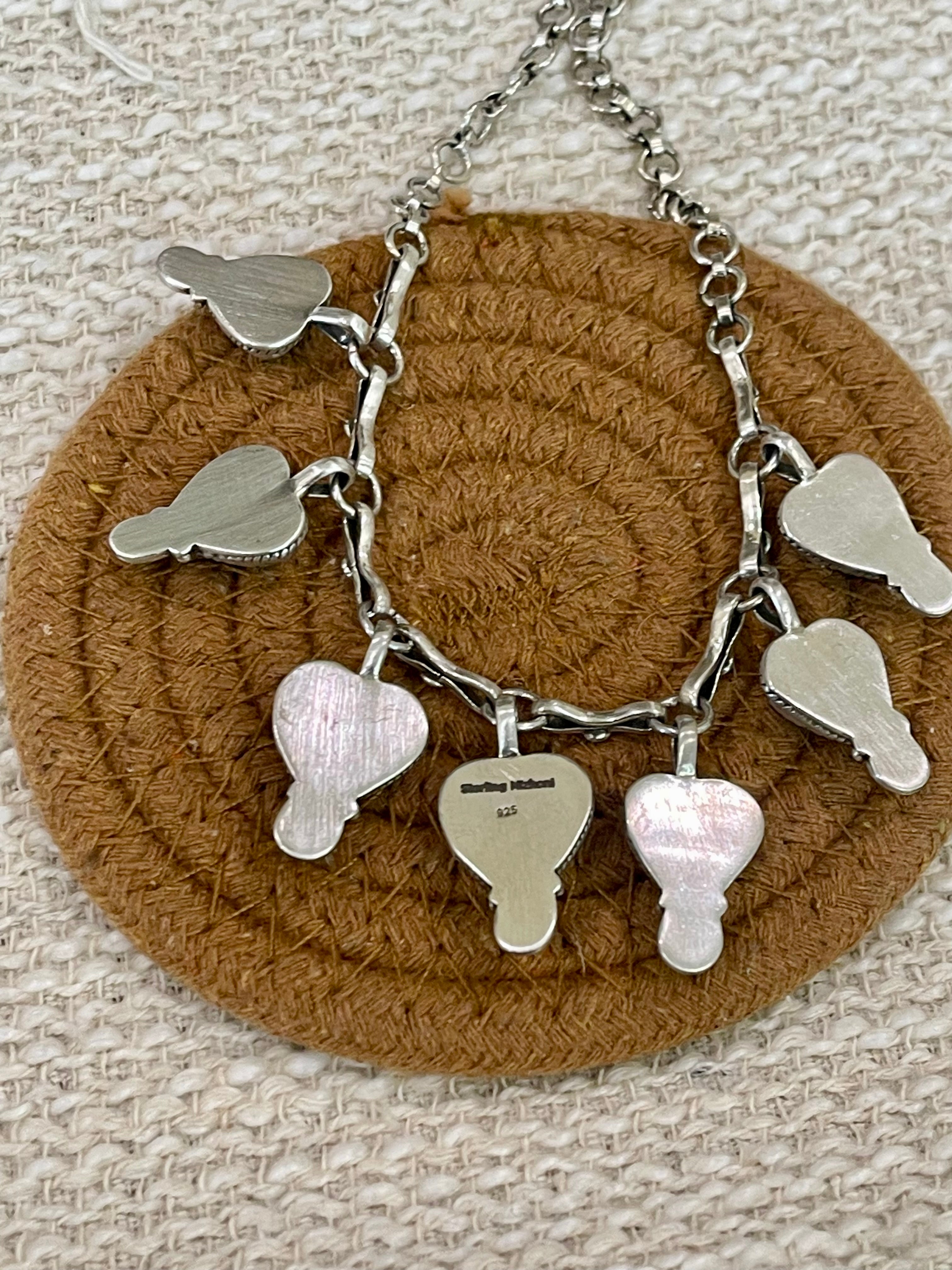 Handmade Sterling Silver Number 8 Turquoise Necklace with Signed Nizhoni