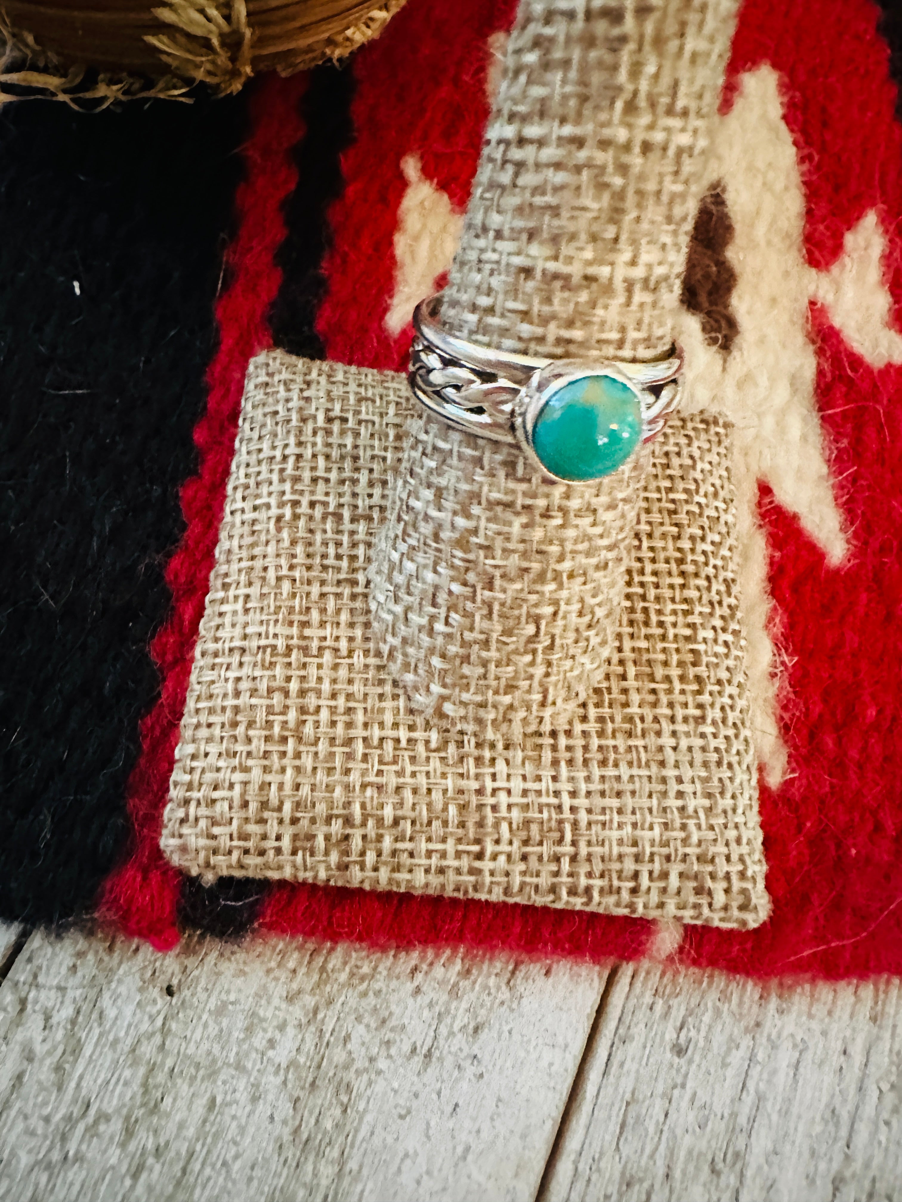 Navajo Turquoise & Sterling Silver Ring Size 5