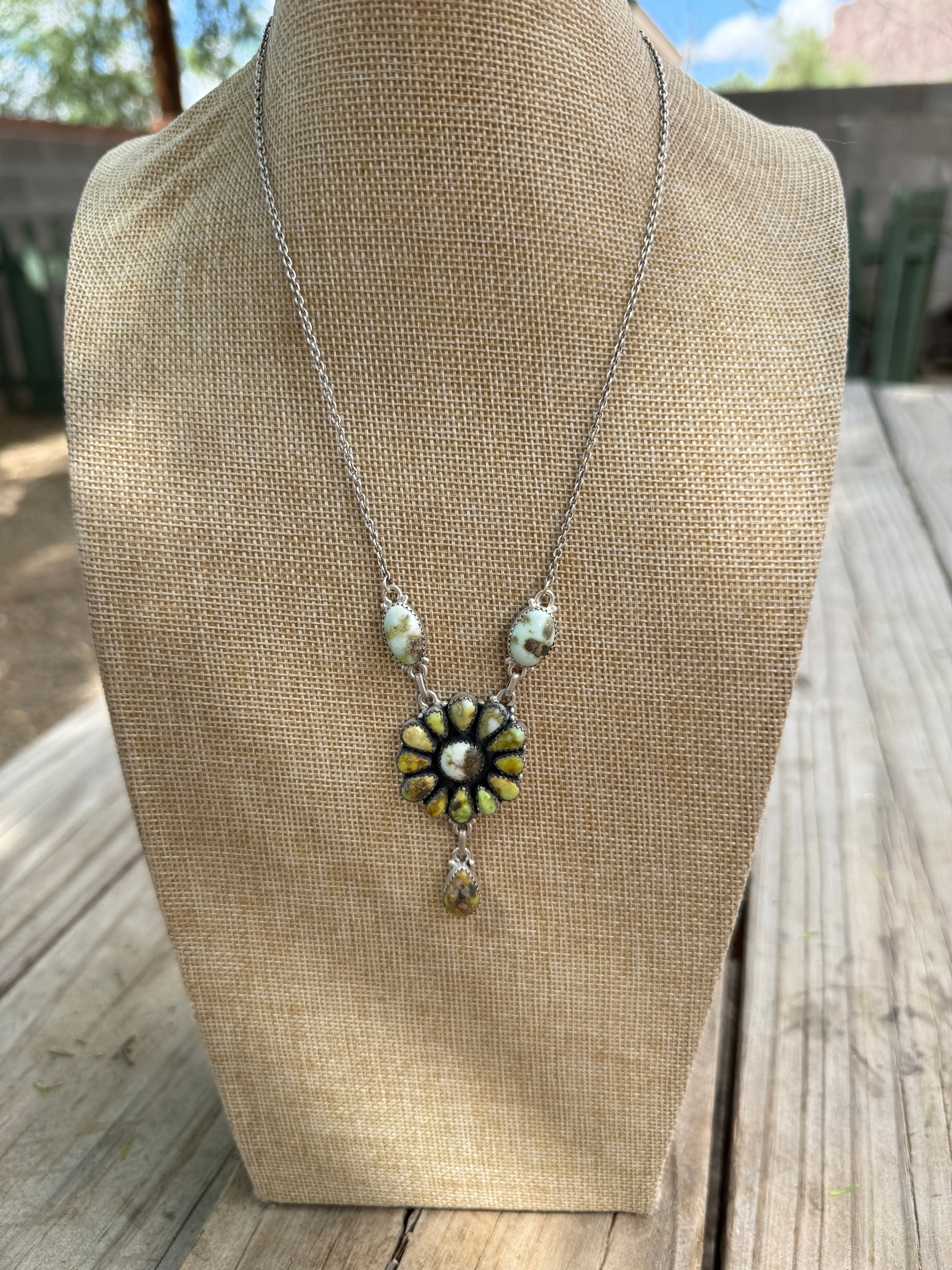 Beautiful Handmade Sterling Silver & Palomino Necklace