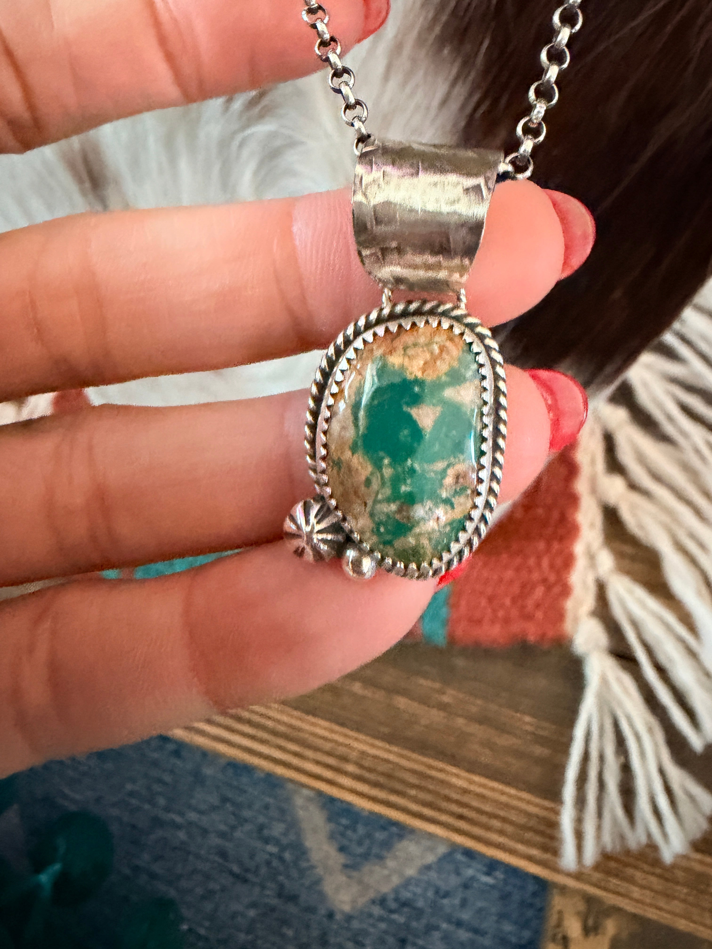 Handmade Sterling Silver & Turquoise Necklace