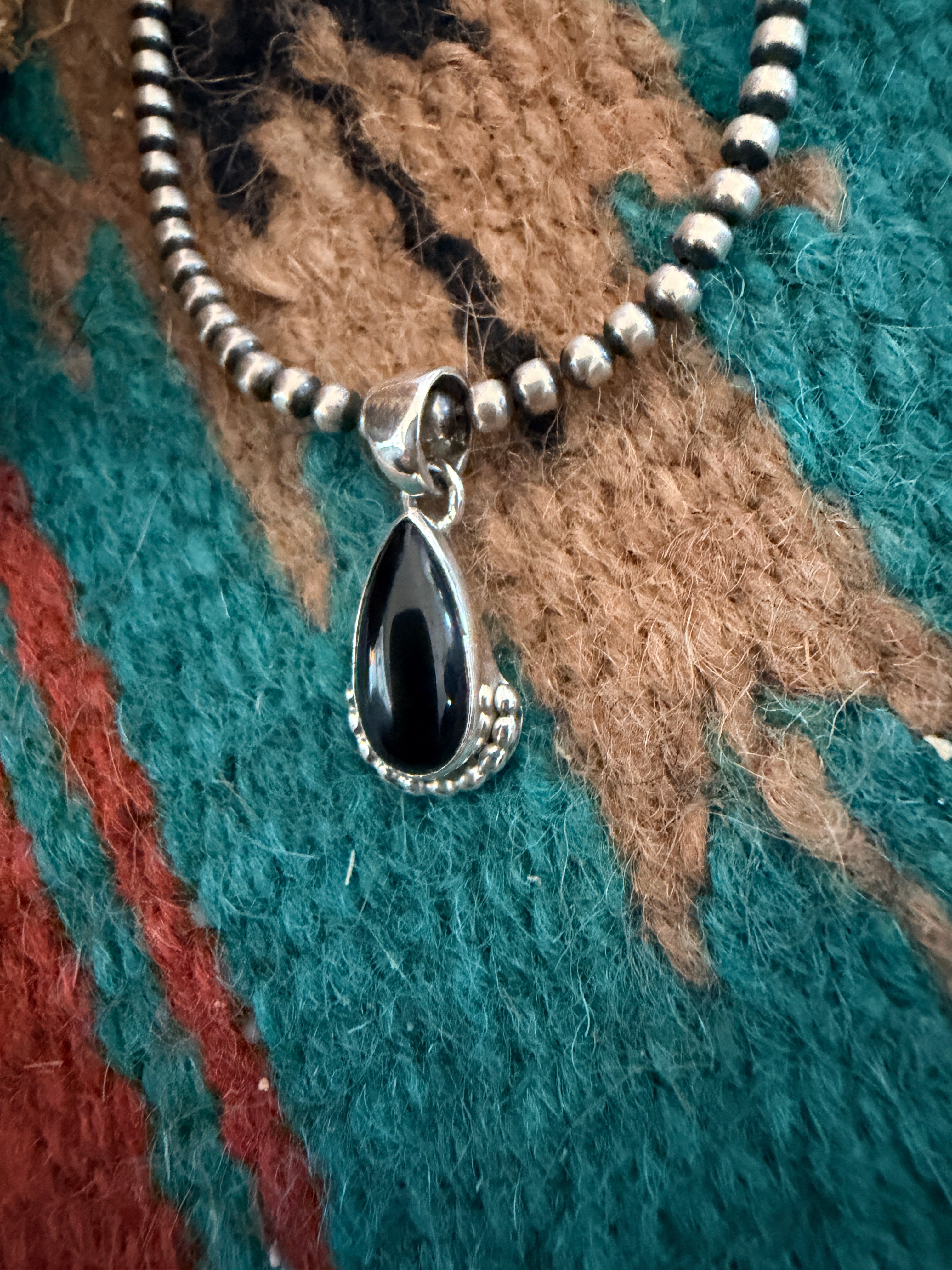 Handcrafted Sterling Silver and Black Onyx Pendant
