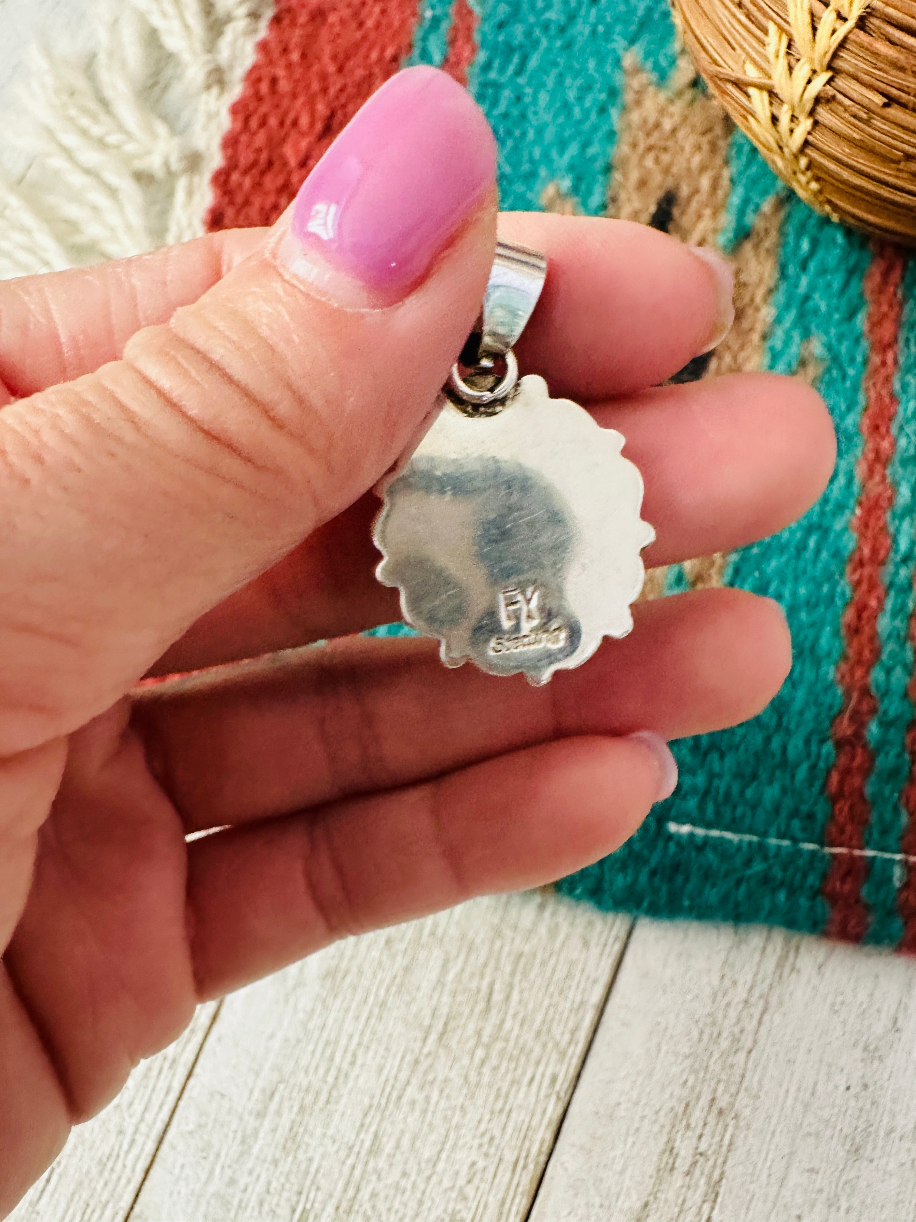 Handcrafted Turquoise, Opal & Sterling Silver Cluster Pendant