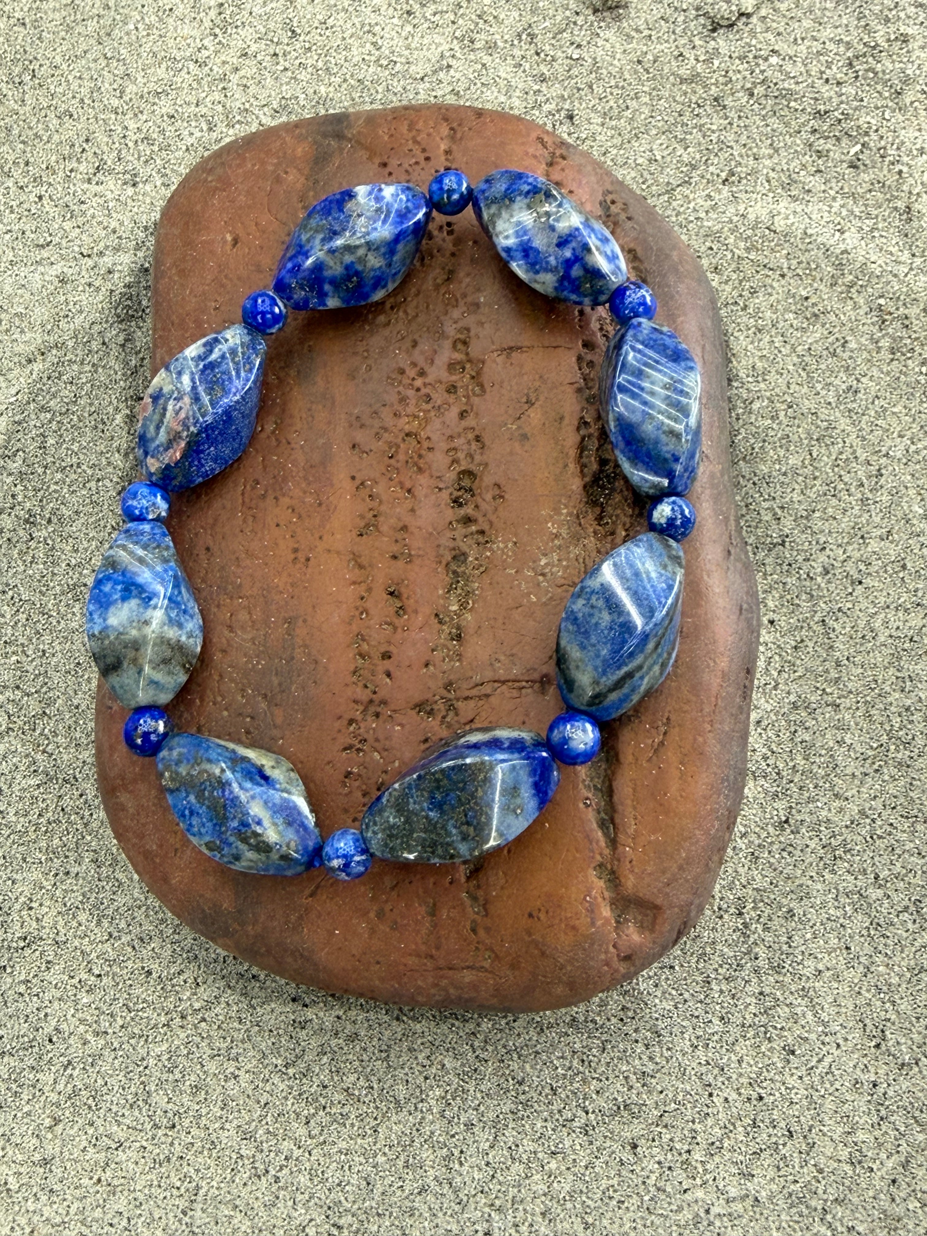 Lapis Beaded Stretch Bracelet