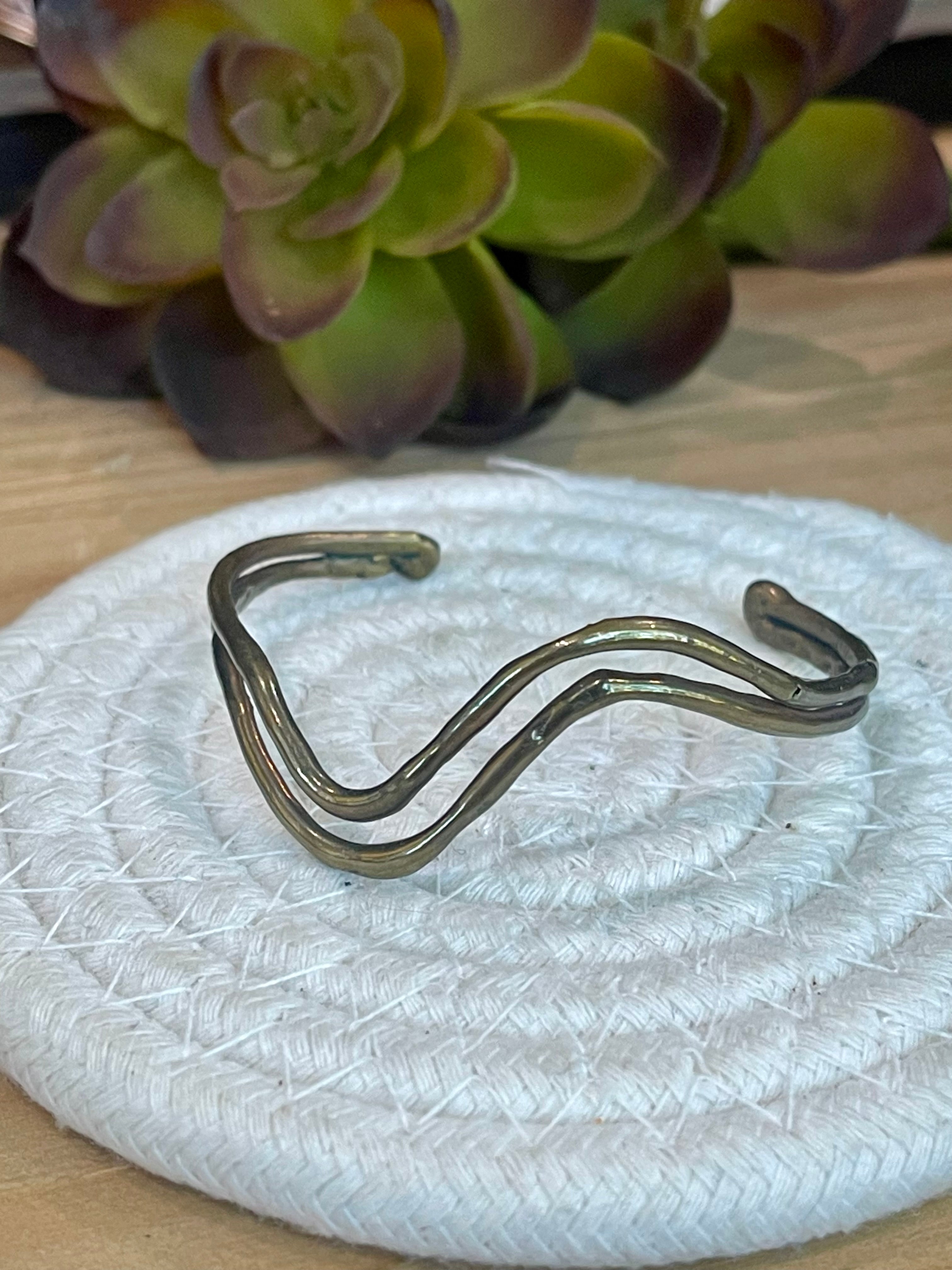 Vintage Handmade Copper Wave Cuff