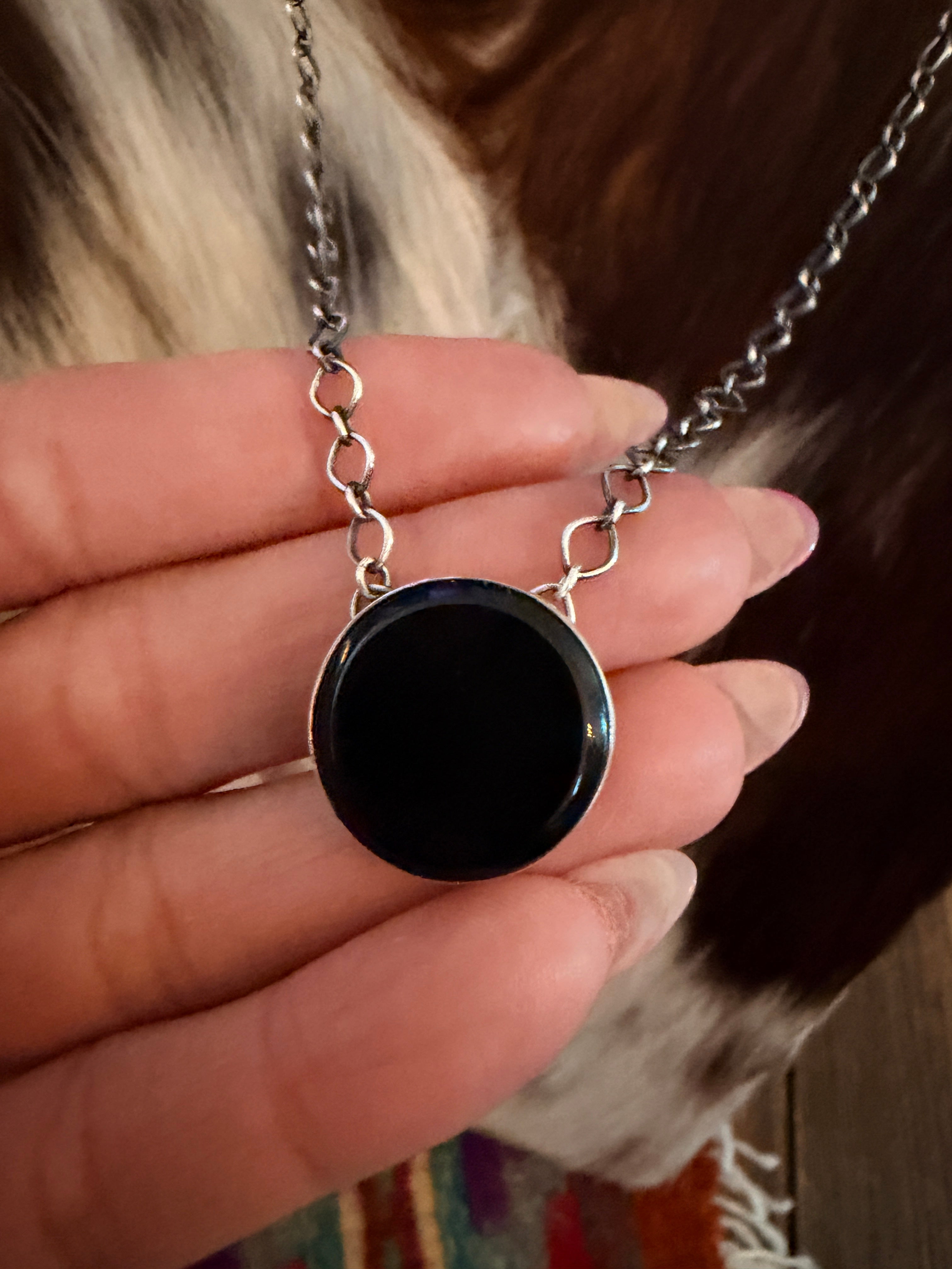 Handcrafted Sterling Silver & Black Onyx Necklace