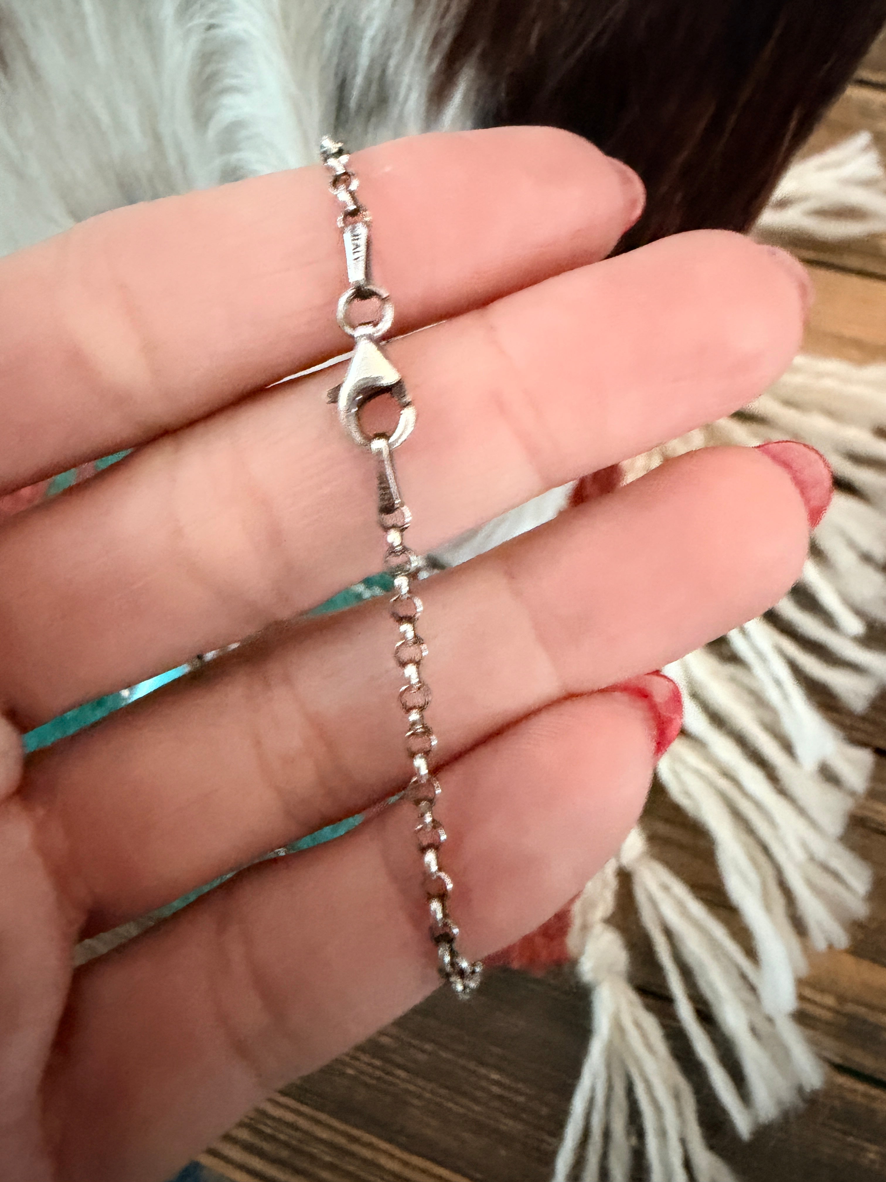 Handmade Sterling Silver & Kingman Turquoise Necklace