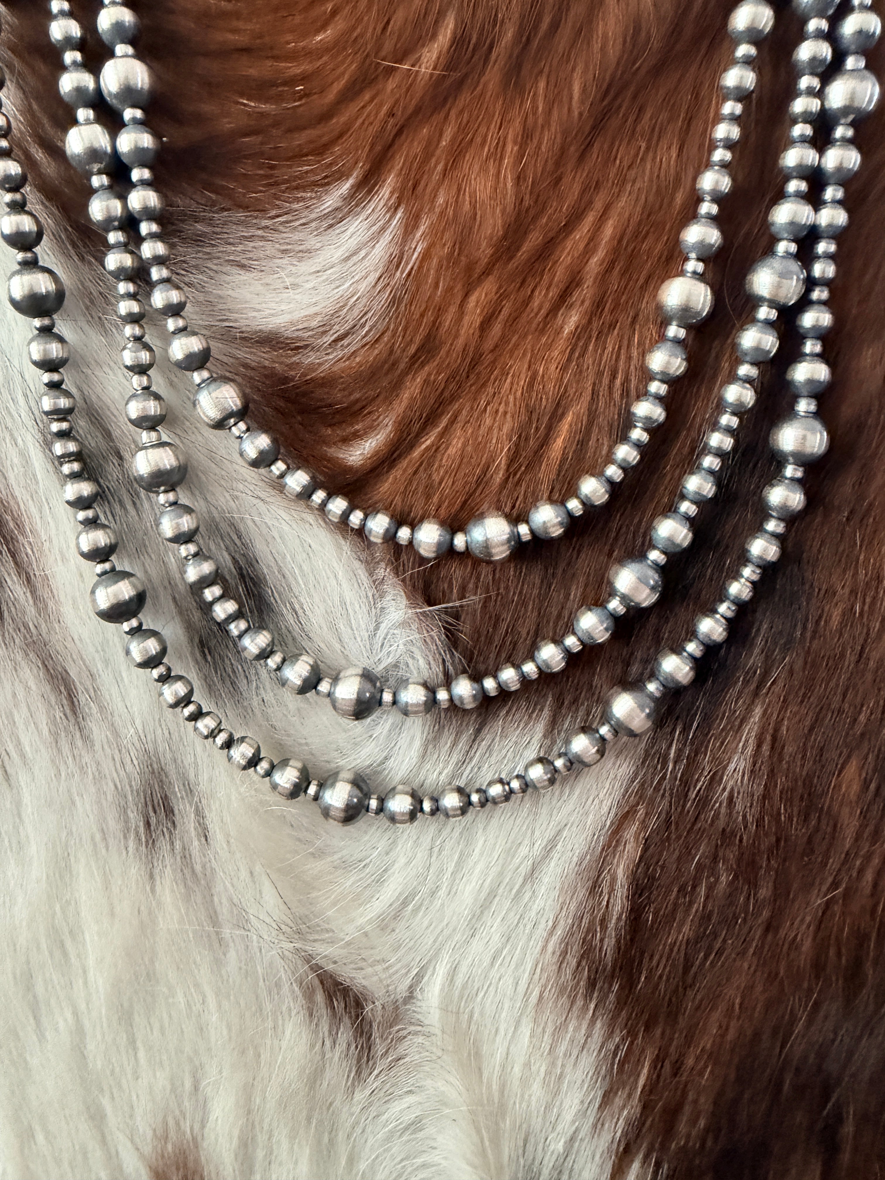 Handcrafted Sterling Silver Pearl Beaded Necklace