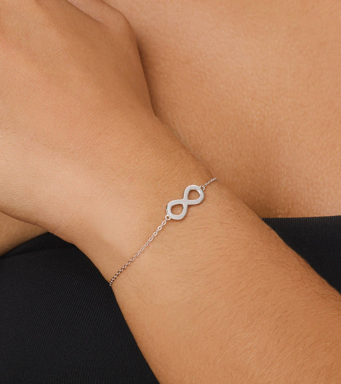 Sterling Silver Delicate Infinity Bracelet