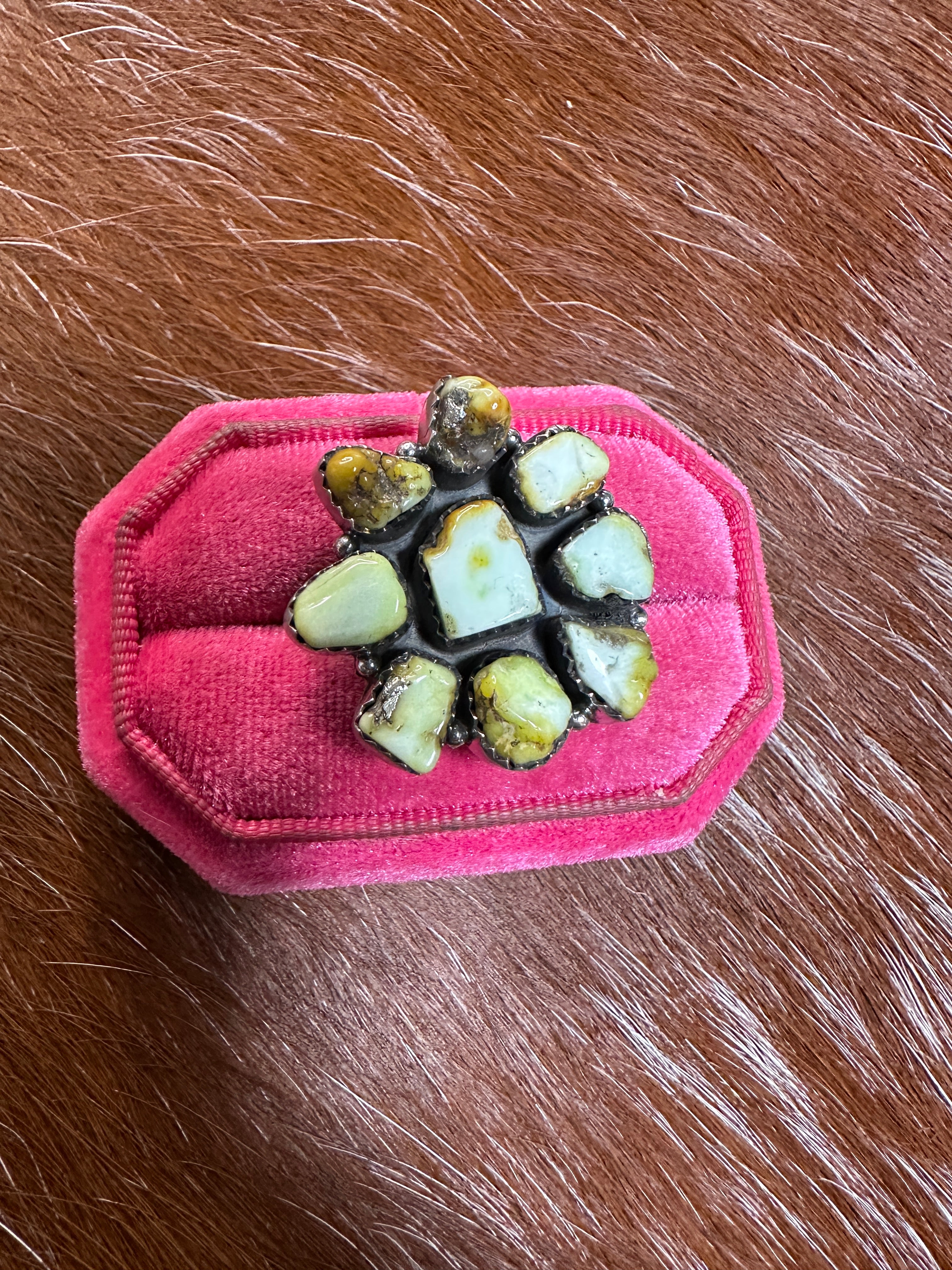 Handmade Palomino Turquoise & Sterling Adjustable Ring