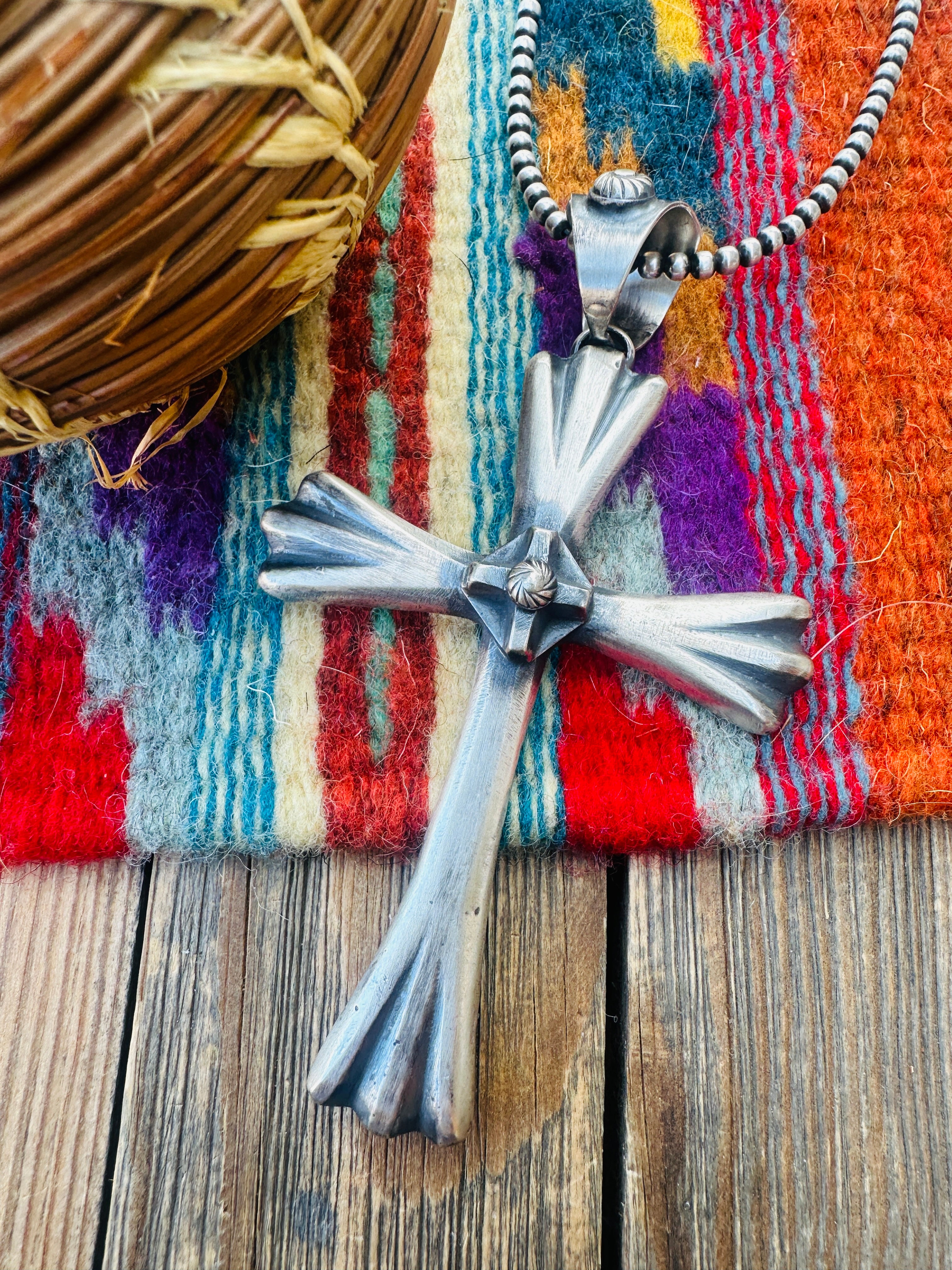 Handcrafted Sterling Silver Cross Pendant by Chimney Butte