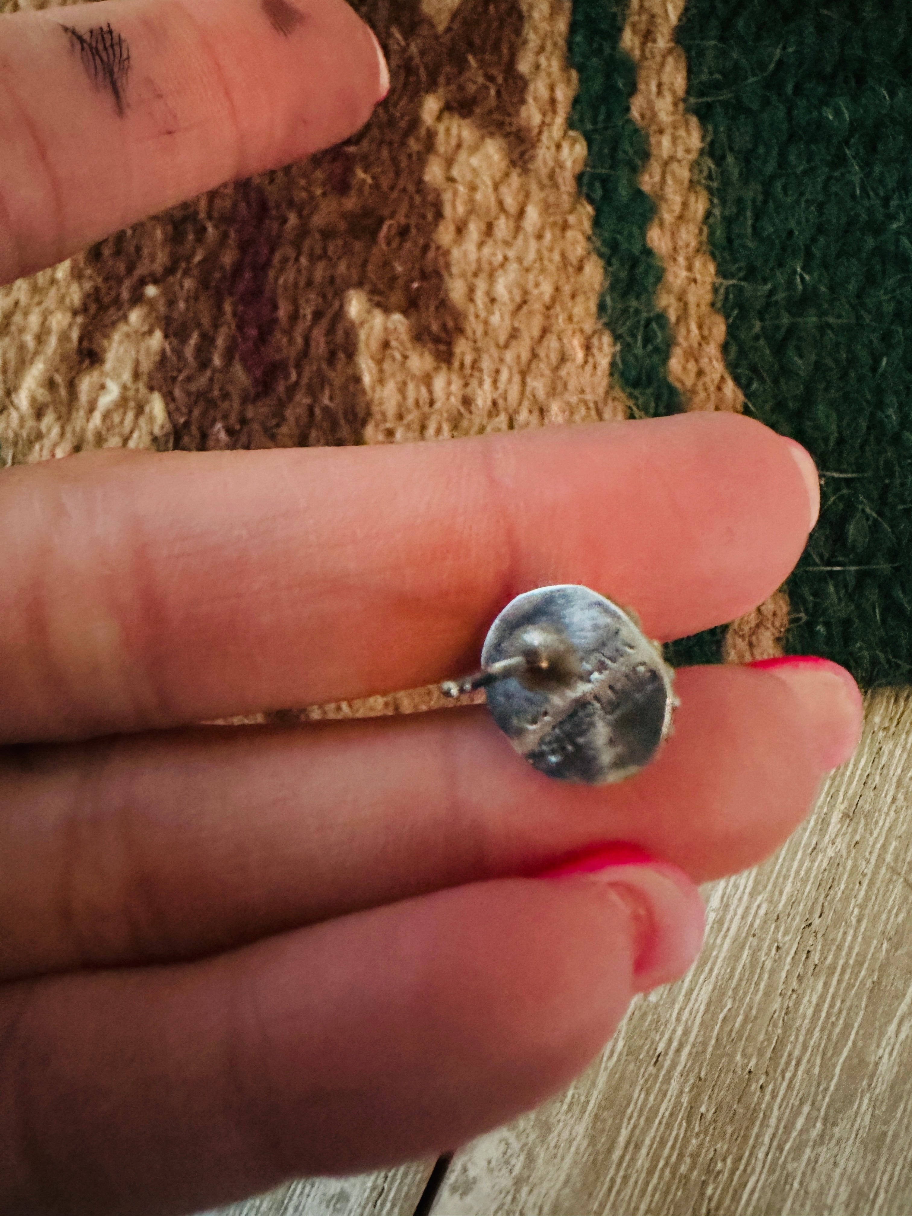 Handcrafted Sonoran Mountain Turquoise & Sterling Silver Stud Earrings